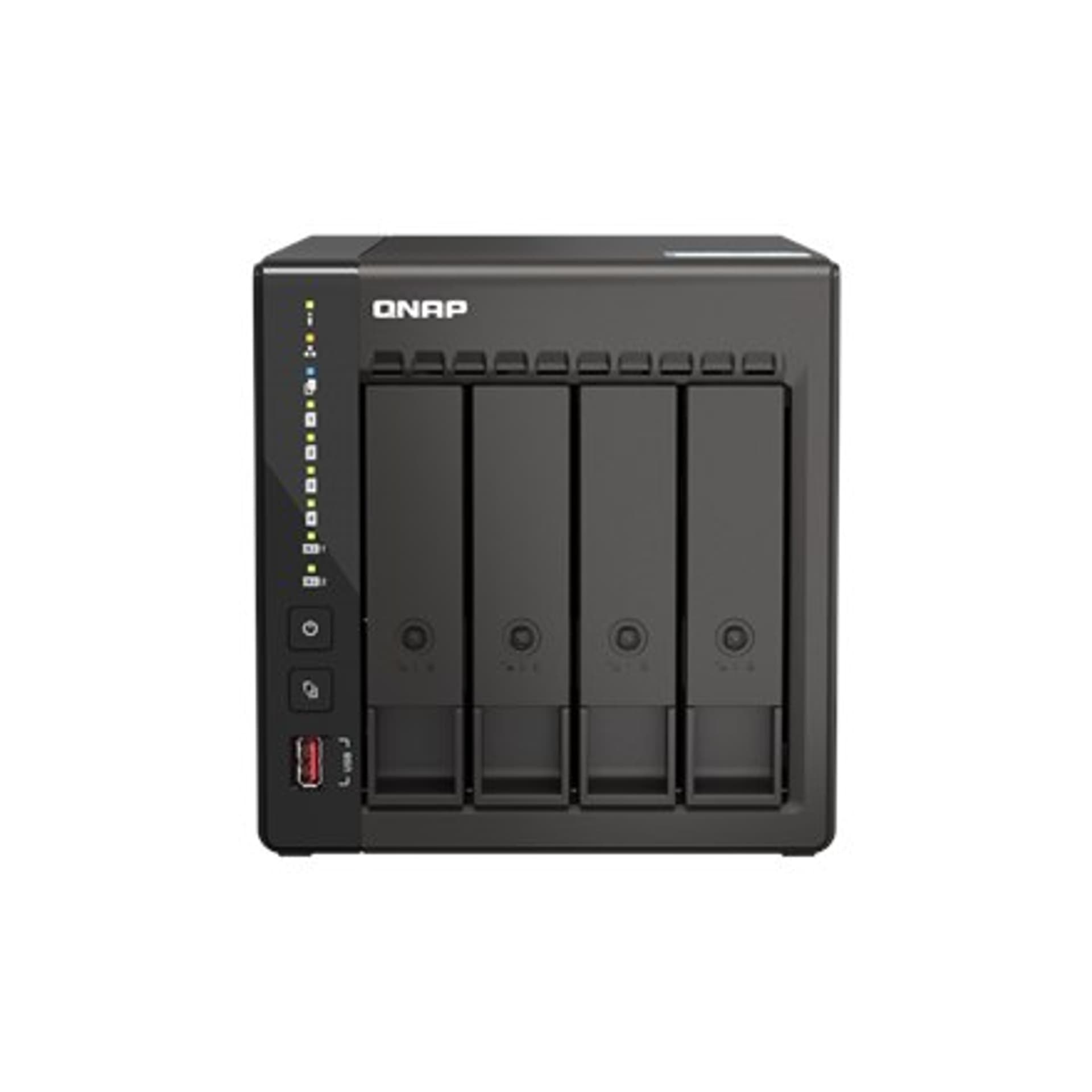 

QNAP 4-Bay desktop NAS TS-453E-8G Up to 4 HDD/SSD Hot-Swap, J6412 Quad-Core, Processor frequency 2.6 GHz, 8 GB, 2 x HDMI 1.4b,