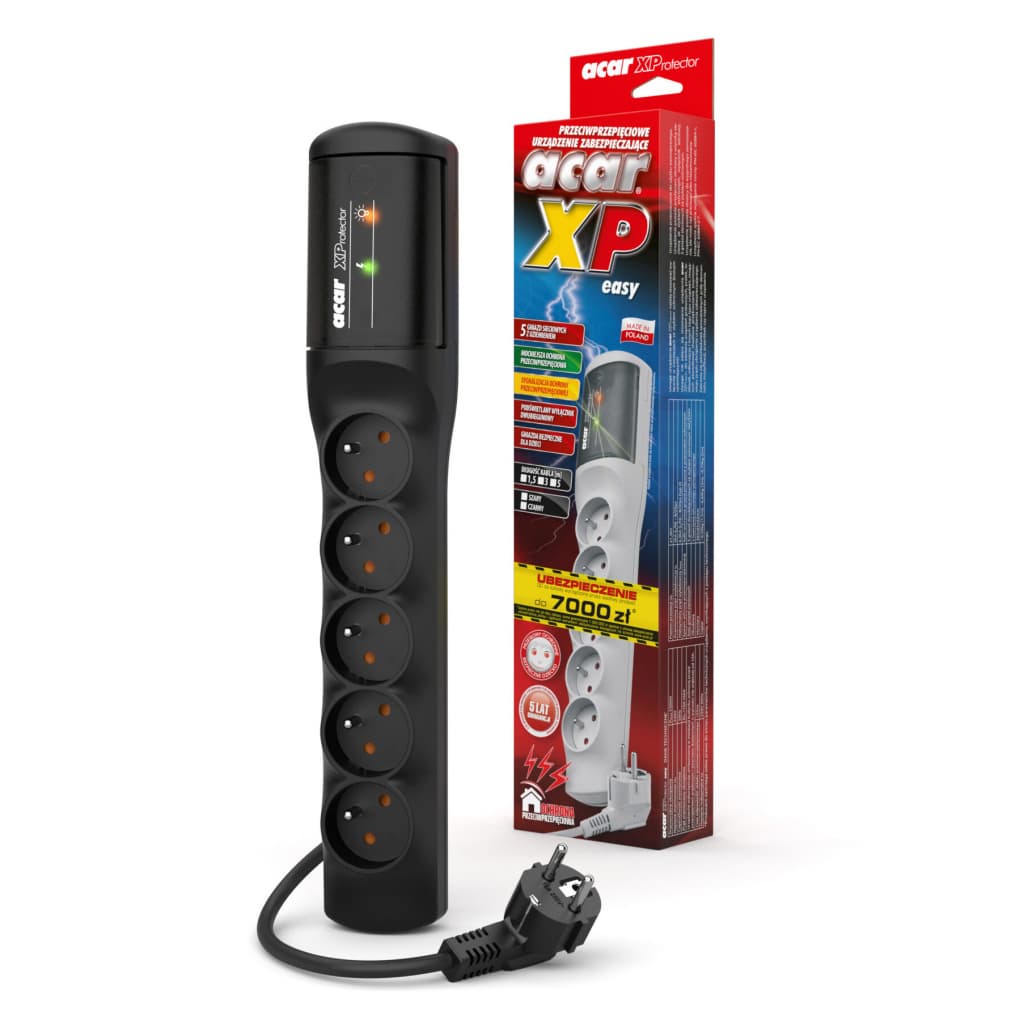 

Urządz. zas.-zabezpiecz. acar XProtector easy, czarny 5m W2341
