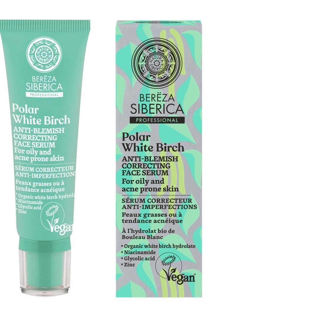 

Natura Siberica Bereza Siberica wegańskie serum do twarzy przeciwdziałające niedoskonałościom do skóry tłustej oraz z tendencją do powstawania trądziku 30ml