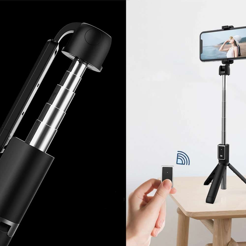 

Selfie Stick Uchwyt selfie mini z odpinanym pilotem Bluetooth Tripod P40 Czarny