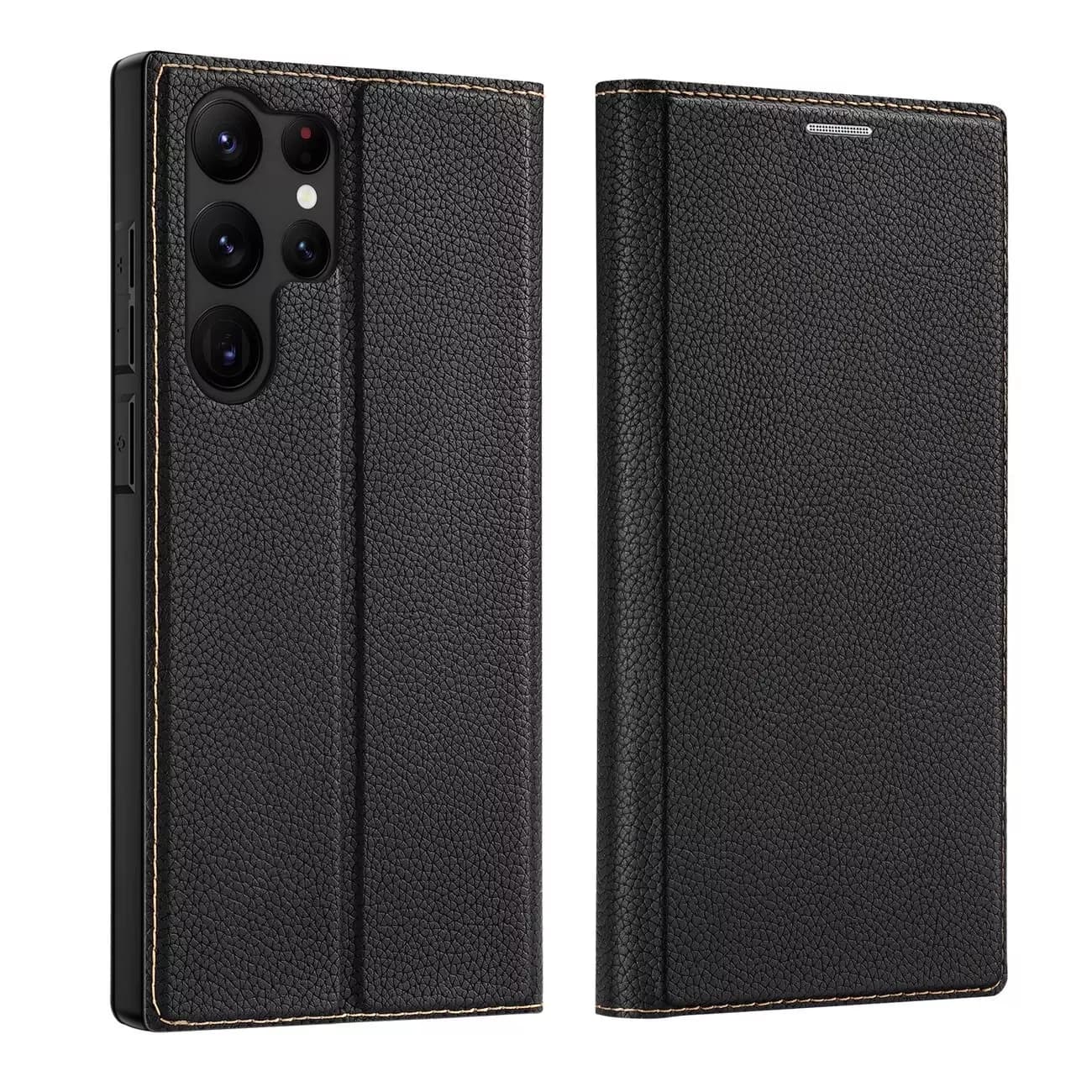 

Etui ochronne Dux Ducis Skin X2 do Samsung Galaxy S23 Ultra pokrowiec z klapką portfel podstawka Czarne