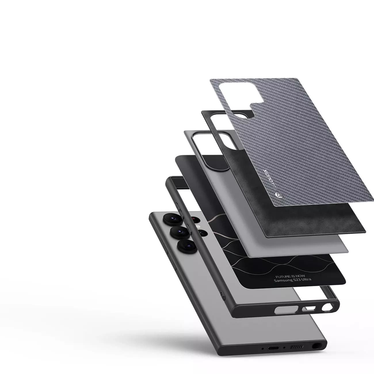 

Etui ochronne Dux Ducis Fino do Samsung Galaxy S23 Ultra pokrowiec z silikonową ramką Szare