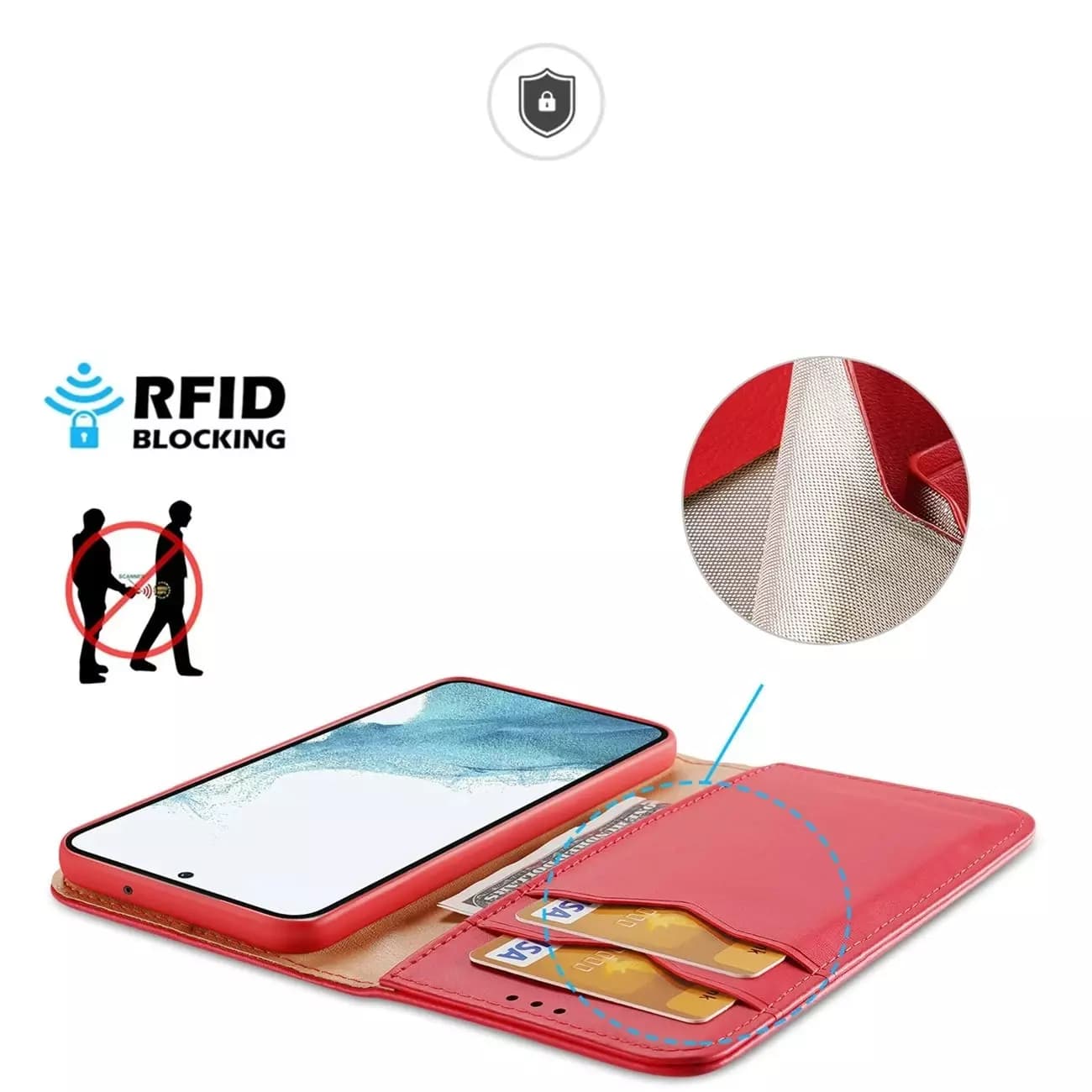 

Etui ochronne Dux Ducis Hivo do Samsung Galaxy S23+ Plus pokrowiec z klapką portfel podstawka blokada RFID czerwone