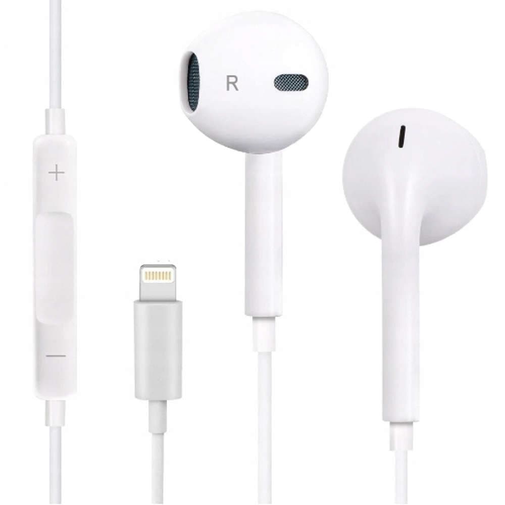 

Słuchawki przewodowe douszne Lightning do Apple iPhone iPad iPod Białe