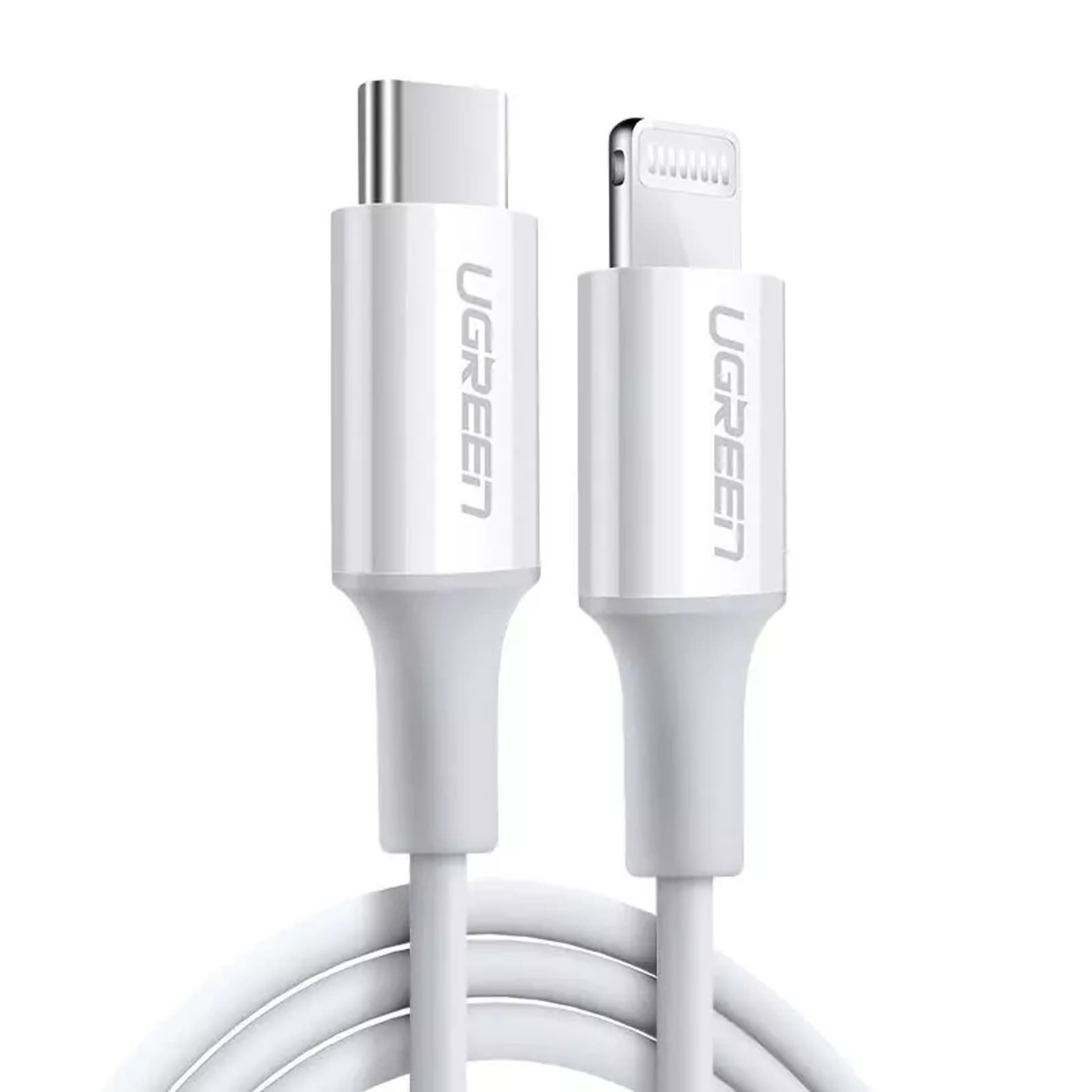

Ugreen kabel przewód USB Typ C - Lightning 3A 0,25 m biały (US171)