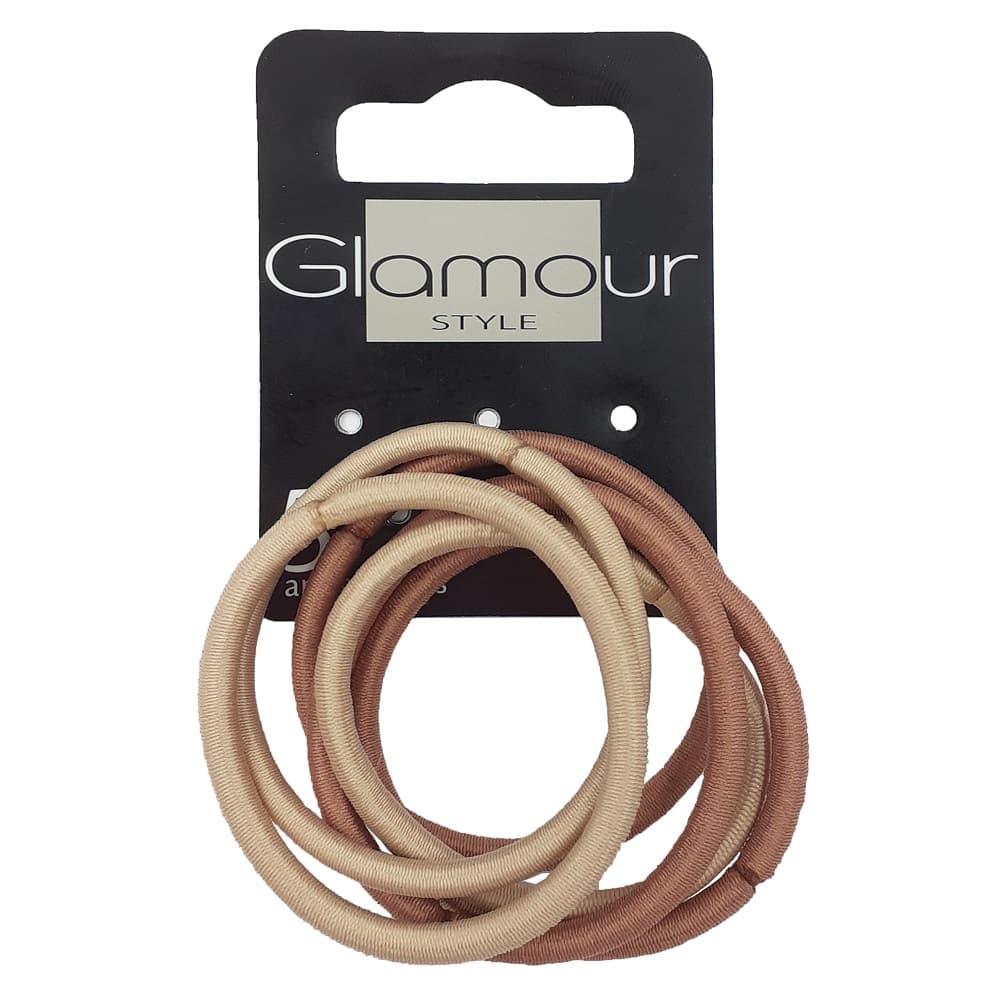 

Glamour Gumki do włosów bez metalu Beżowe 6szt