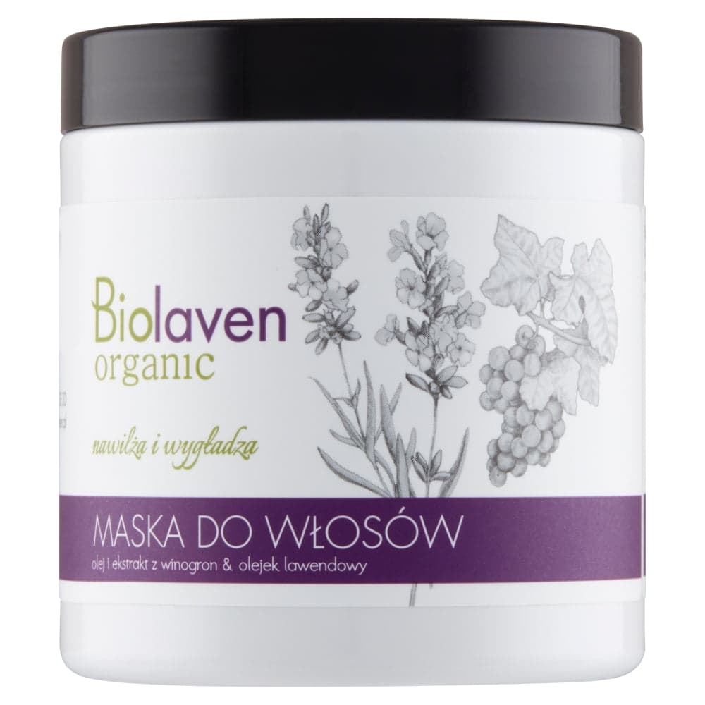 

Biolaven Emolientowo-humektantowa maska do włosów Olej i Ekstrakt z Winogron Olejek Lawendowy 250ml