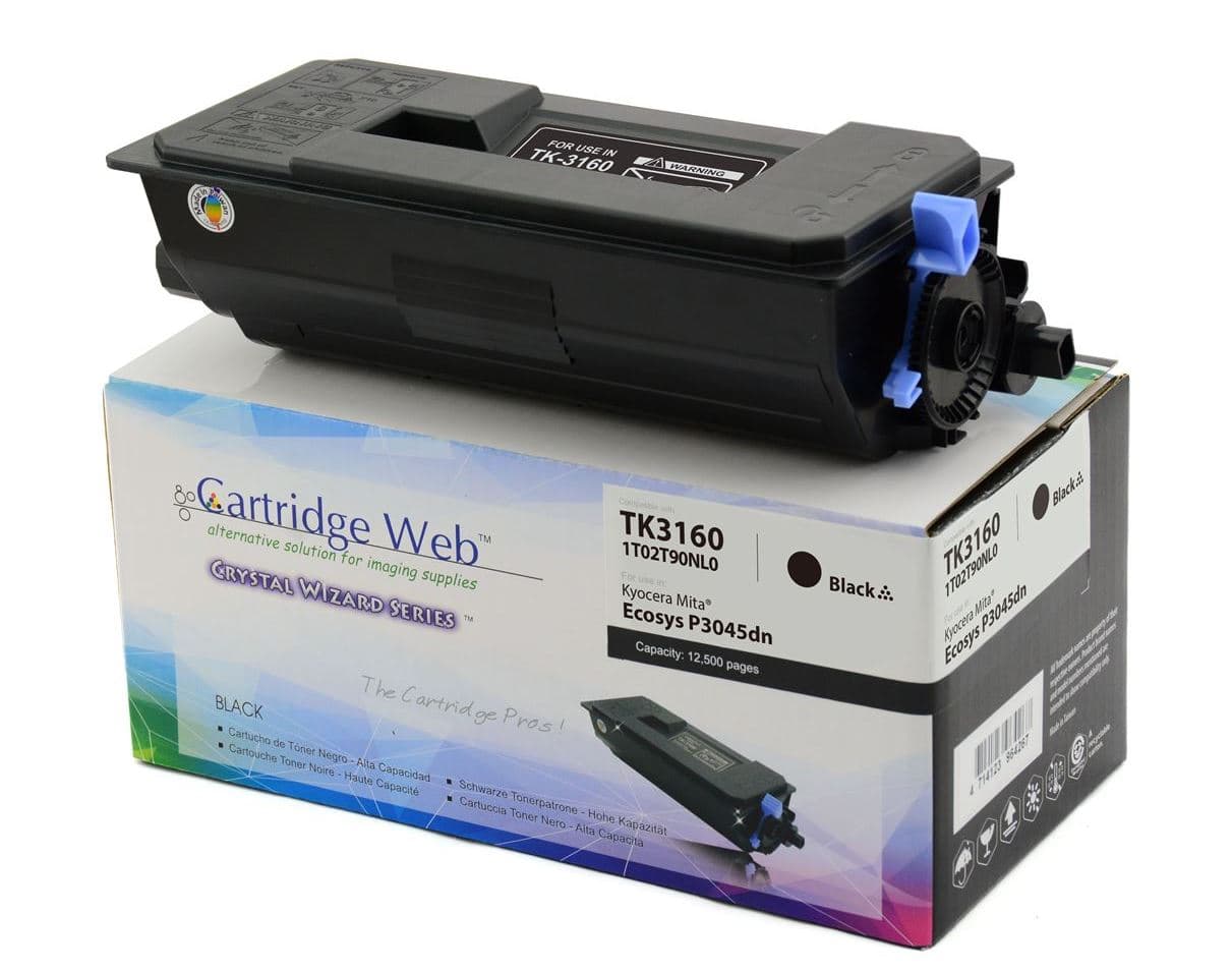 

Toner Cartridge Web Czarny Kyocera TK3160 zamiennik TK-3160 (z pojemnikiem na zużyty toner WASTE BOX)