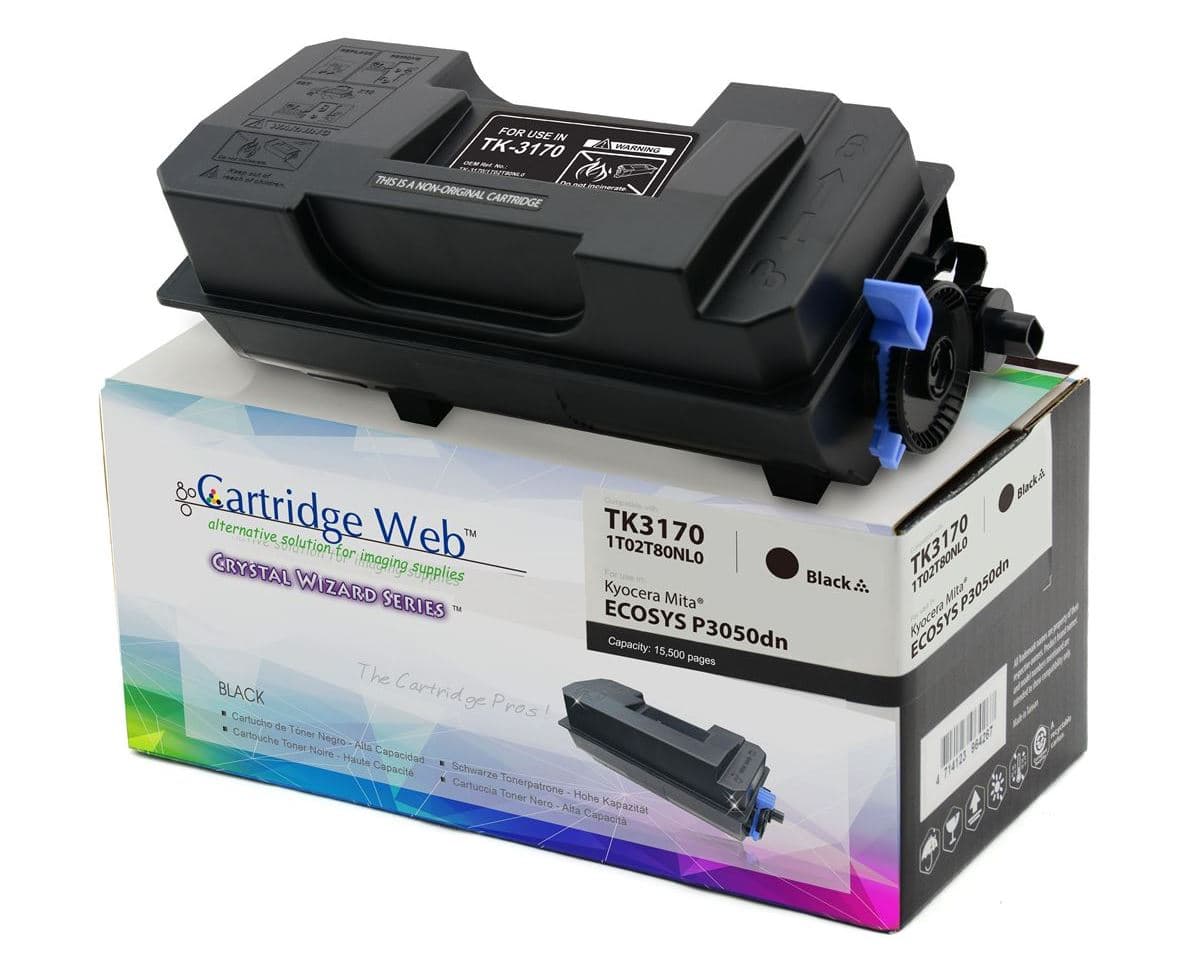 

Toner Cartridge Web Czarny Kyocera TK3170 zamiennik TK-3170 (z pojemnikiem na zużyty toner WASTE BOX)