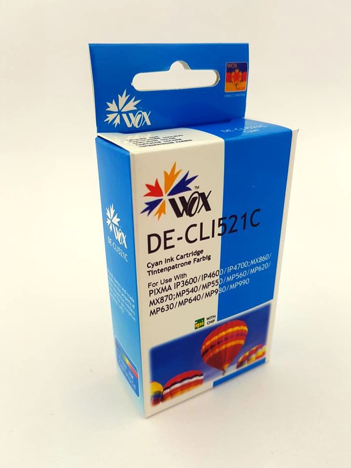 

Tusz Wox Cyan Canon CLI 521C z chipem zamiennik CLI-521C
