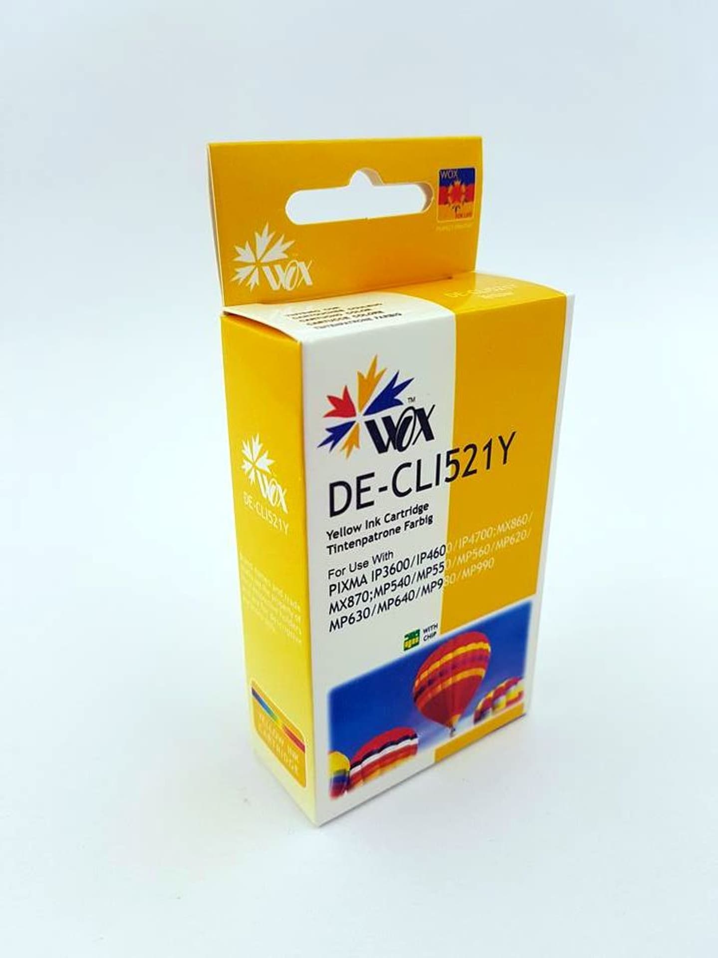 

Tusz Wox Yellow Canon CLI 521Y z chipem zamiennik CLI-521Y