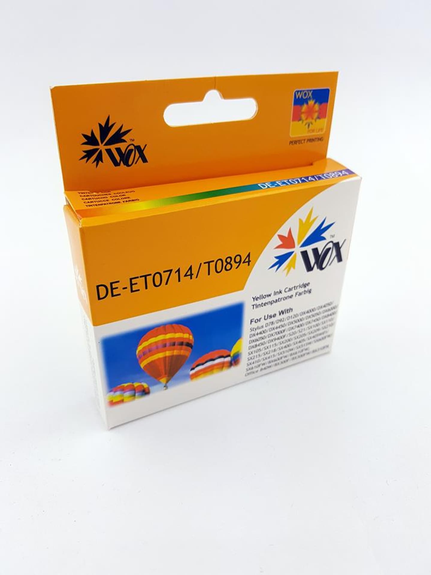 

Tusz Wox Yellow EPSON T0714 (T0894) zamiennik C13T07144011, T0894) zamiennik c13t0714401