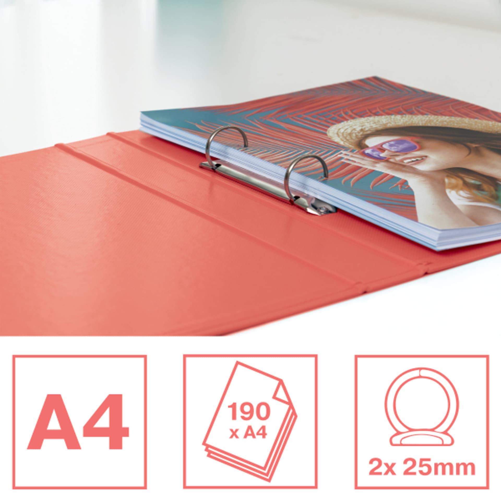 

Segregator ringowy Esselte Colour`Breeze 2 ringi koralowy 628433
