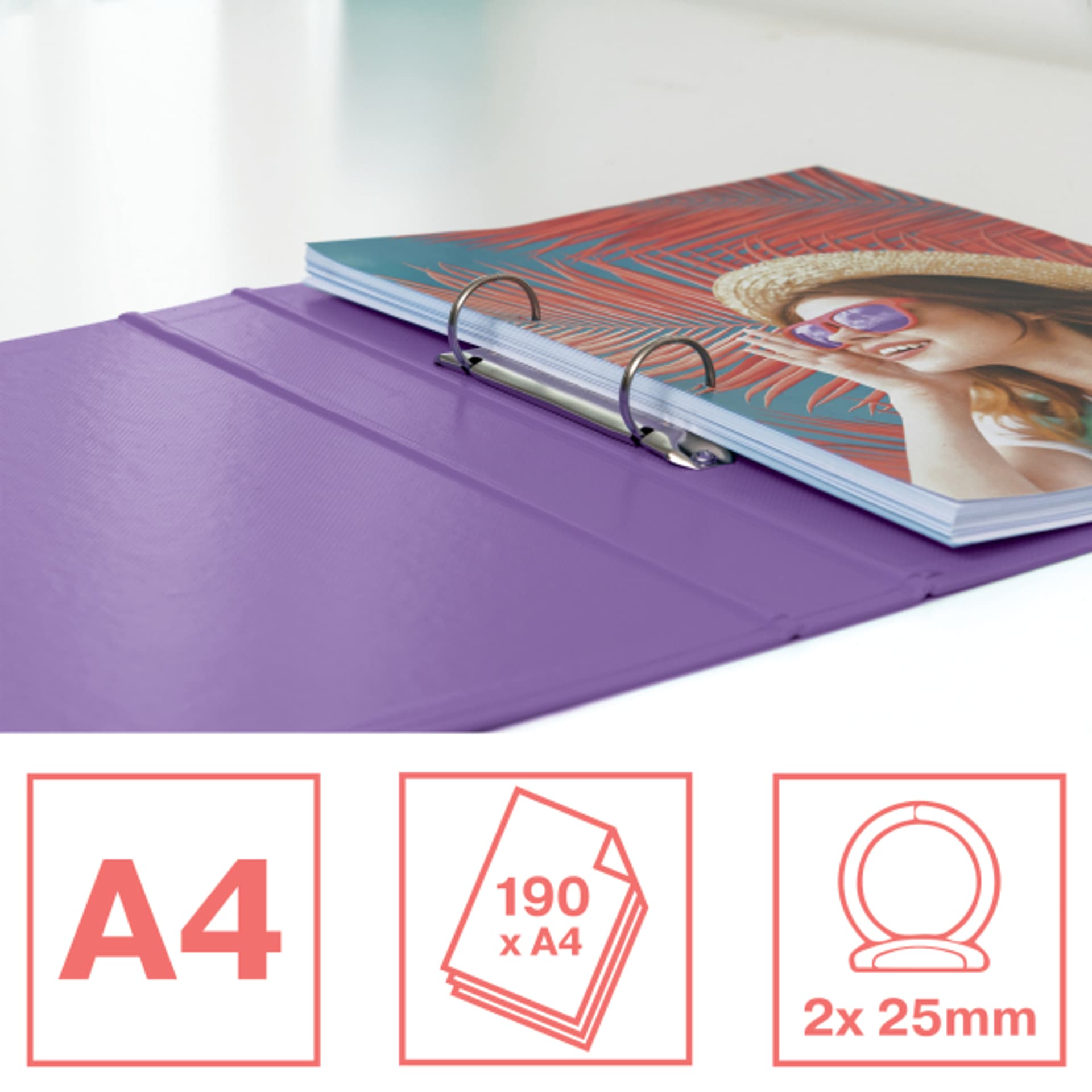 

Segregator ringowy Esselte Colour`Breeze 2 ringi lawendowy 628434
