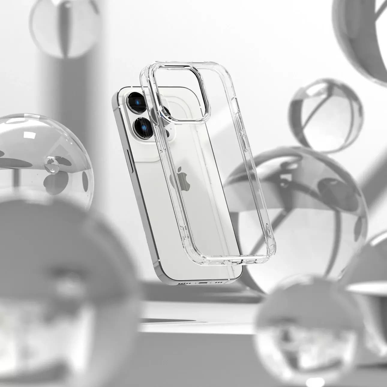 

Etui Ringke Fusion Matte do iPhone 14 Pro Max pokrowiec z żelową ramką szary