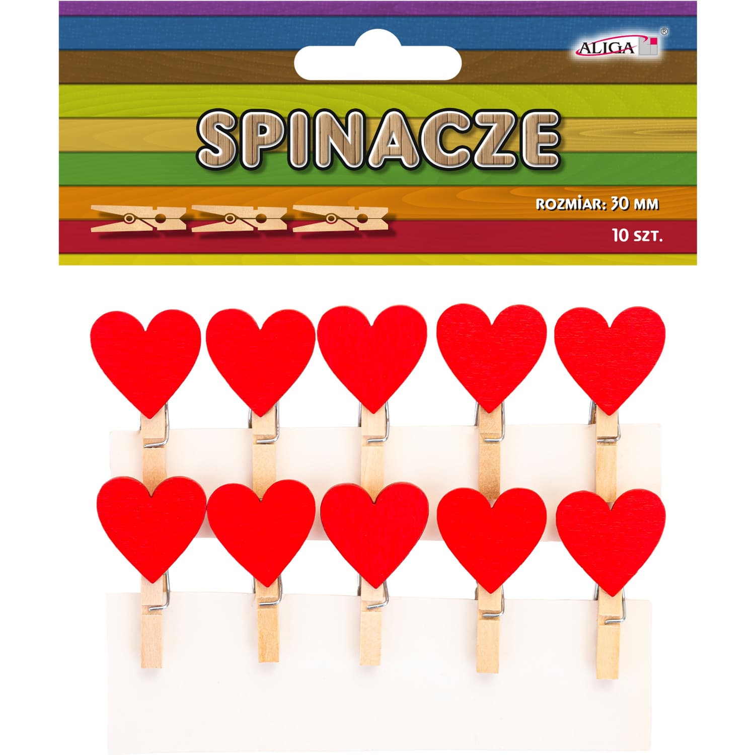 

Klamerki drewniane SERCA 3cm, 10szt. SPIN-6110 ALIGA
