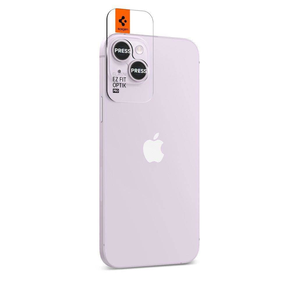 

Osłona Aparatu IPHONE 14 / 14 PLUS Spigen Optik. TR ”EZ FIT” Camera Protector 2-pack fioletowe