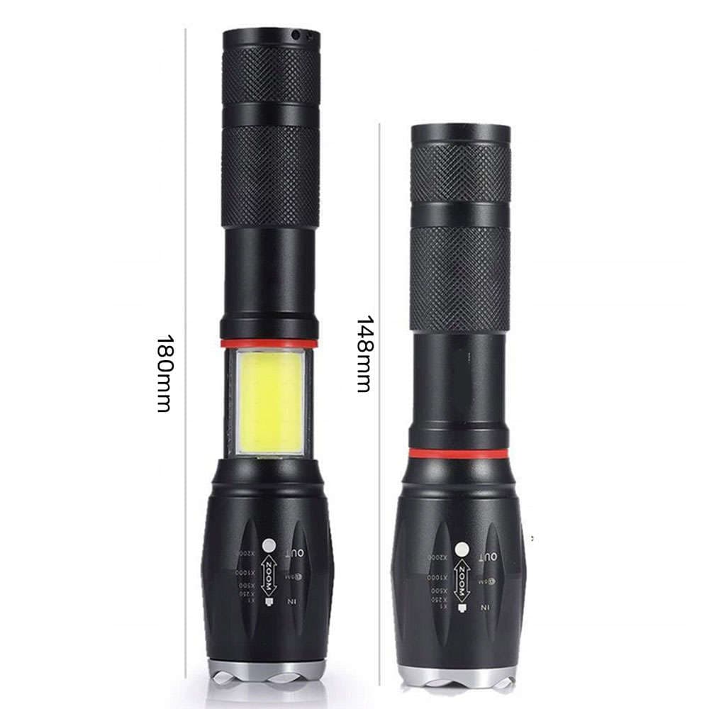 

Latarka taktyczna wojskowa z mocną diodą LED XML-T6 COB 9W ZOOM 300m czarna