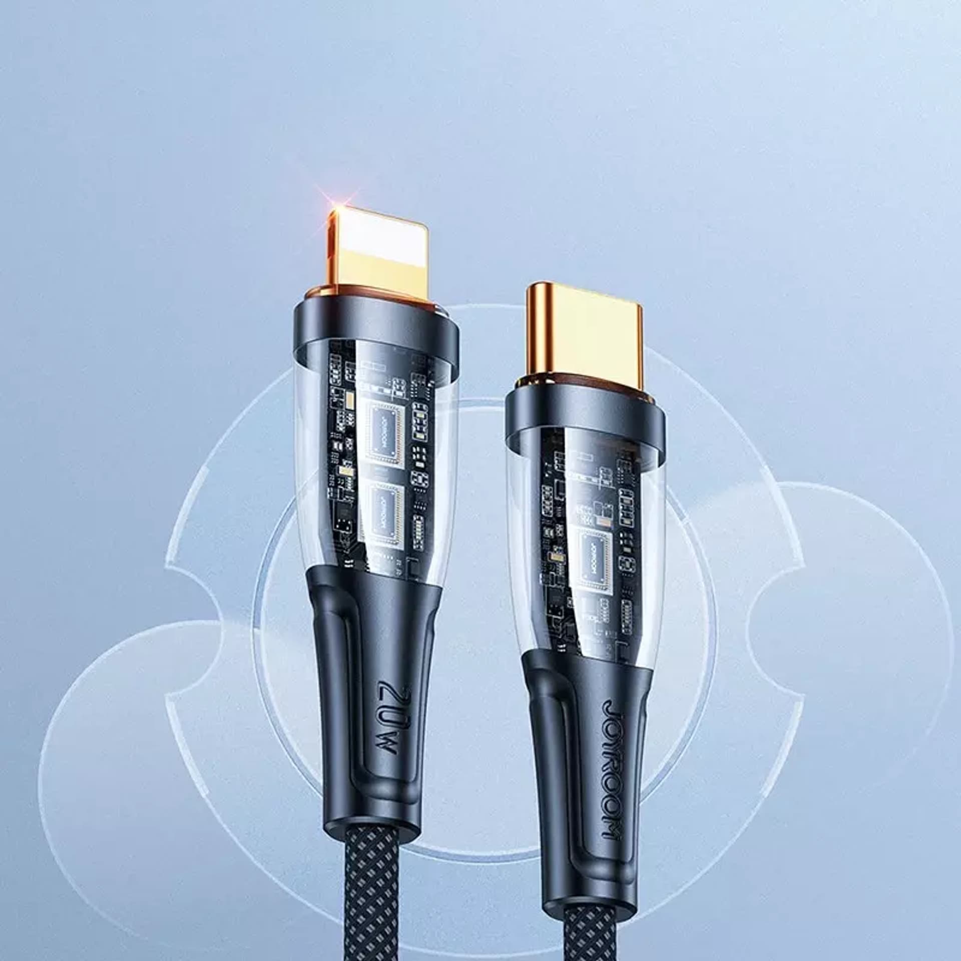 

Joyroom kabel szybko ładujący z inteligentnym wyłącznikiem USB-C - Lightning 20W 1.2m czarny (S-CL020A3)