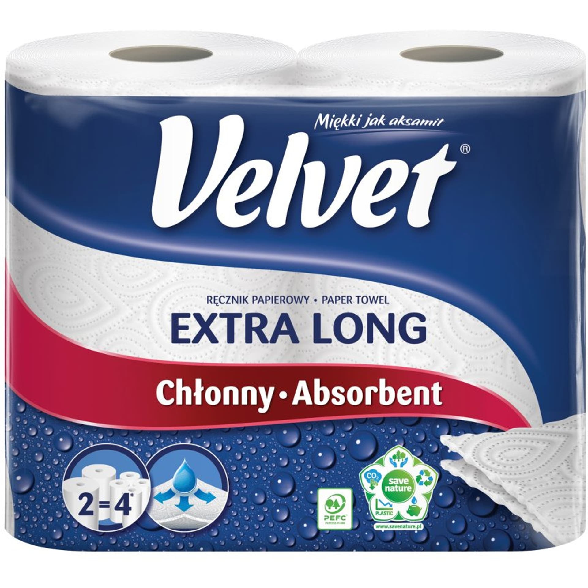 

Ręcznik (2 rolki)VELVET EXTRA LONG biały 61250355, 2 rolki)velvet extra long biały 6125035