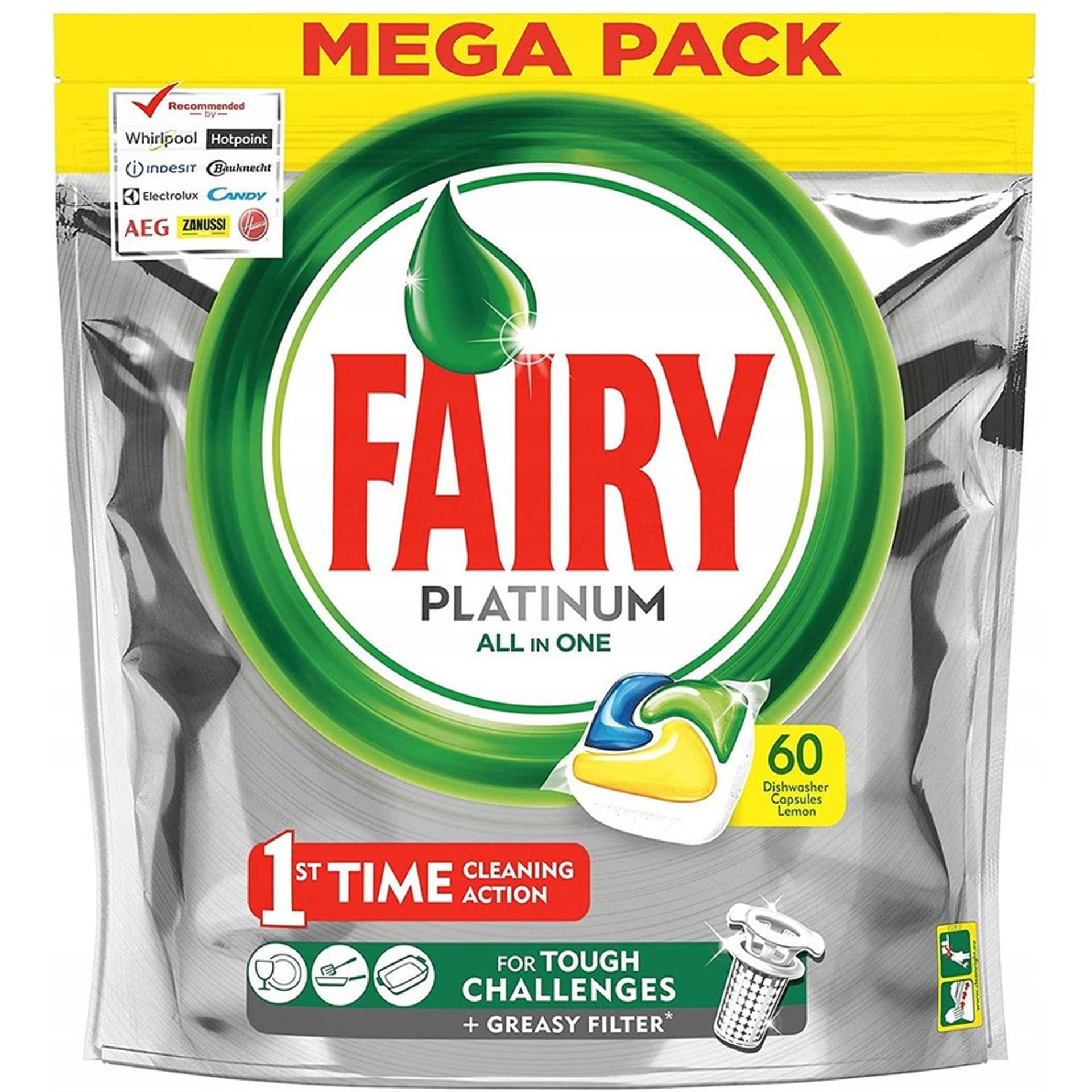 

Fairy Platinum All in One Lemon Kapsułki do Zmywarki 60 szt.