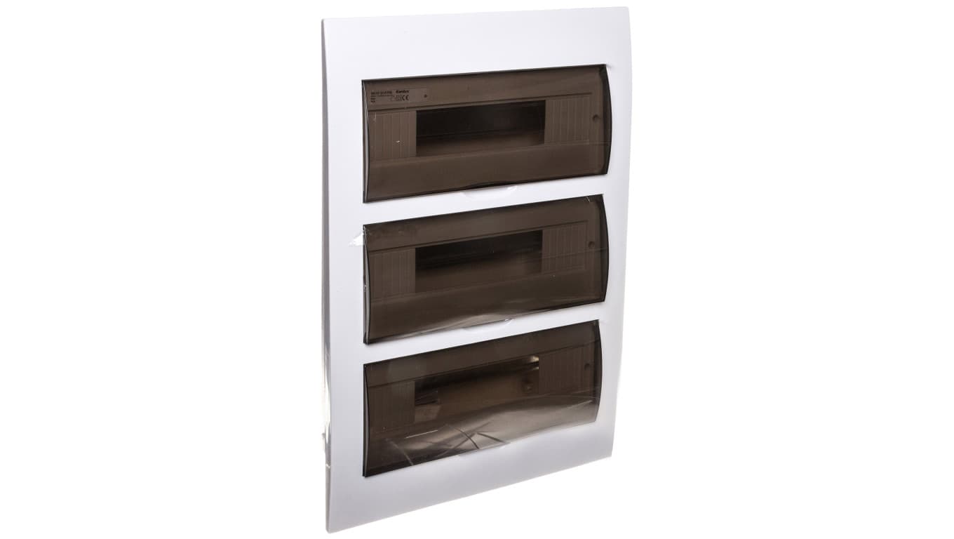 

Rozdzielnica modułowa 3x12 podtynkowa IP40 IK06 N+PE II klasa drzwi transparentne szare DB312F 3X12P/FMD biała 3846