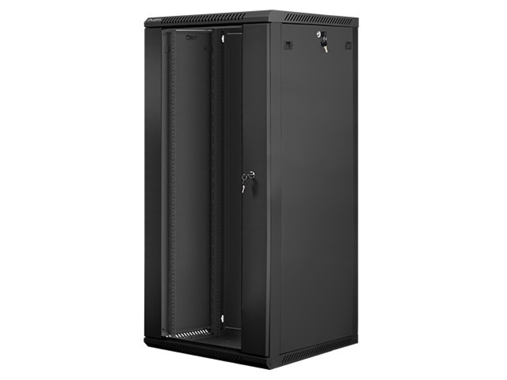 

Szafa instalacyjna wisząca 19'' 27U 600X600mm czarna (drzwi szklane)