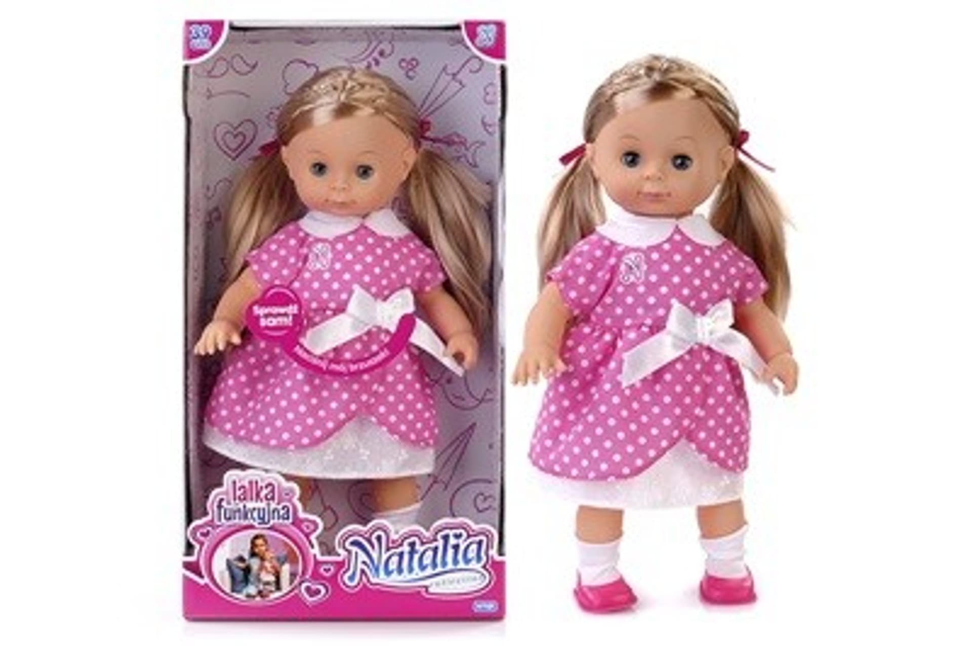 

Lalka Natalia mówi po polsku z kitkami 39 cm