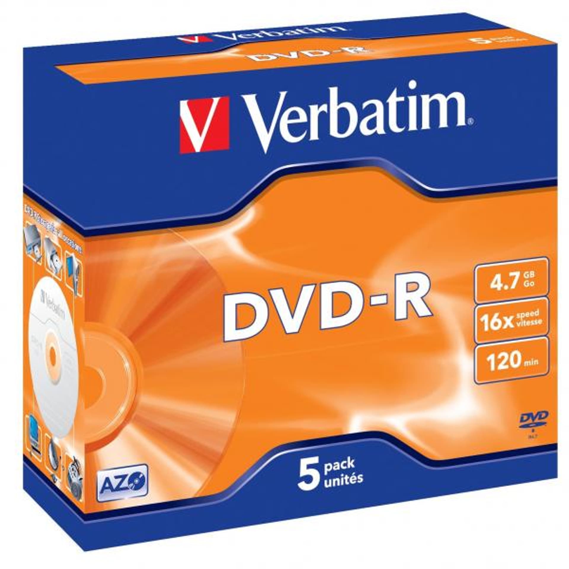 

DVD-R VERBATIM 4.7 GB 16x Jewel Case 5 szt.