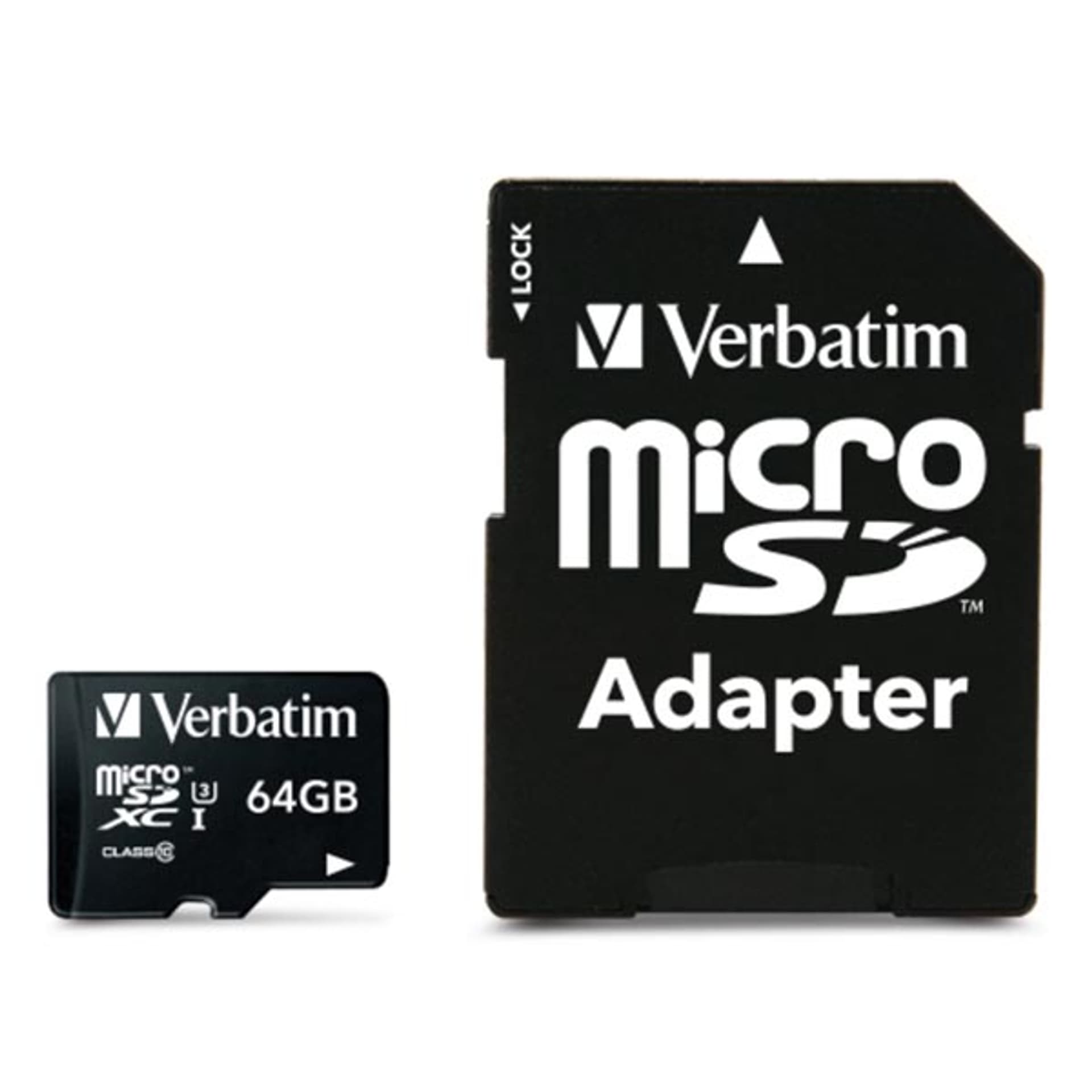 

Verbatim Karta pamięci Micro Secure Digital Card Pro U3, 64GB, micro SDXC, 47042, UHS-I U1 (Class 10), z adapterm, Class 10)/z adapter