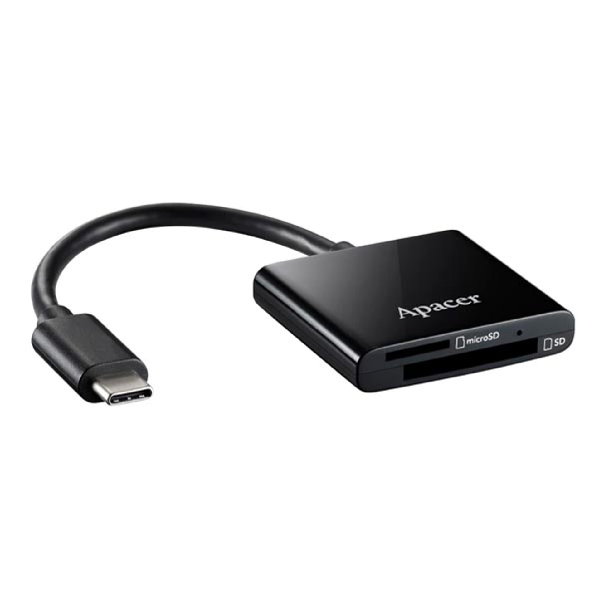 

Apacer Czytnik kart pamięci USB typ C, AM532, microSD, SD, zewnętrzny, czarna