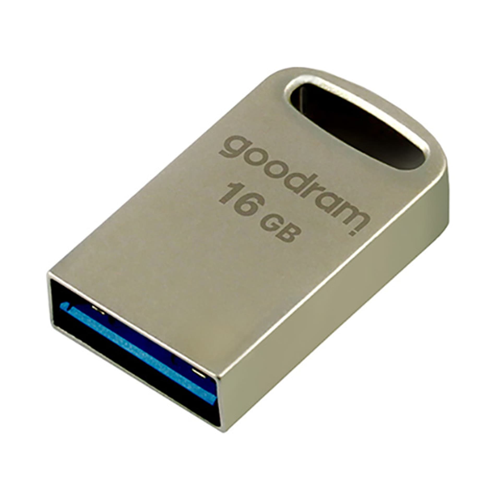 

Goodram USB flash disk, USB 3.0, 16GB, UPO3, srebrny, UPO3-0160S0R11, USB A, z oczkiem na brelok