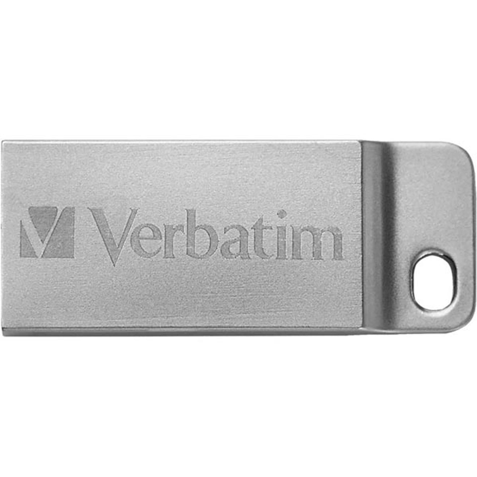 

Verbatim USB flash disk, USB 2.0, 16GB, Metal Executive, Store N Go, srebrny, 98748, USB A, z oczkiem na brelok