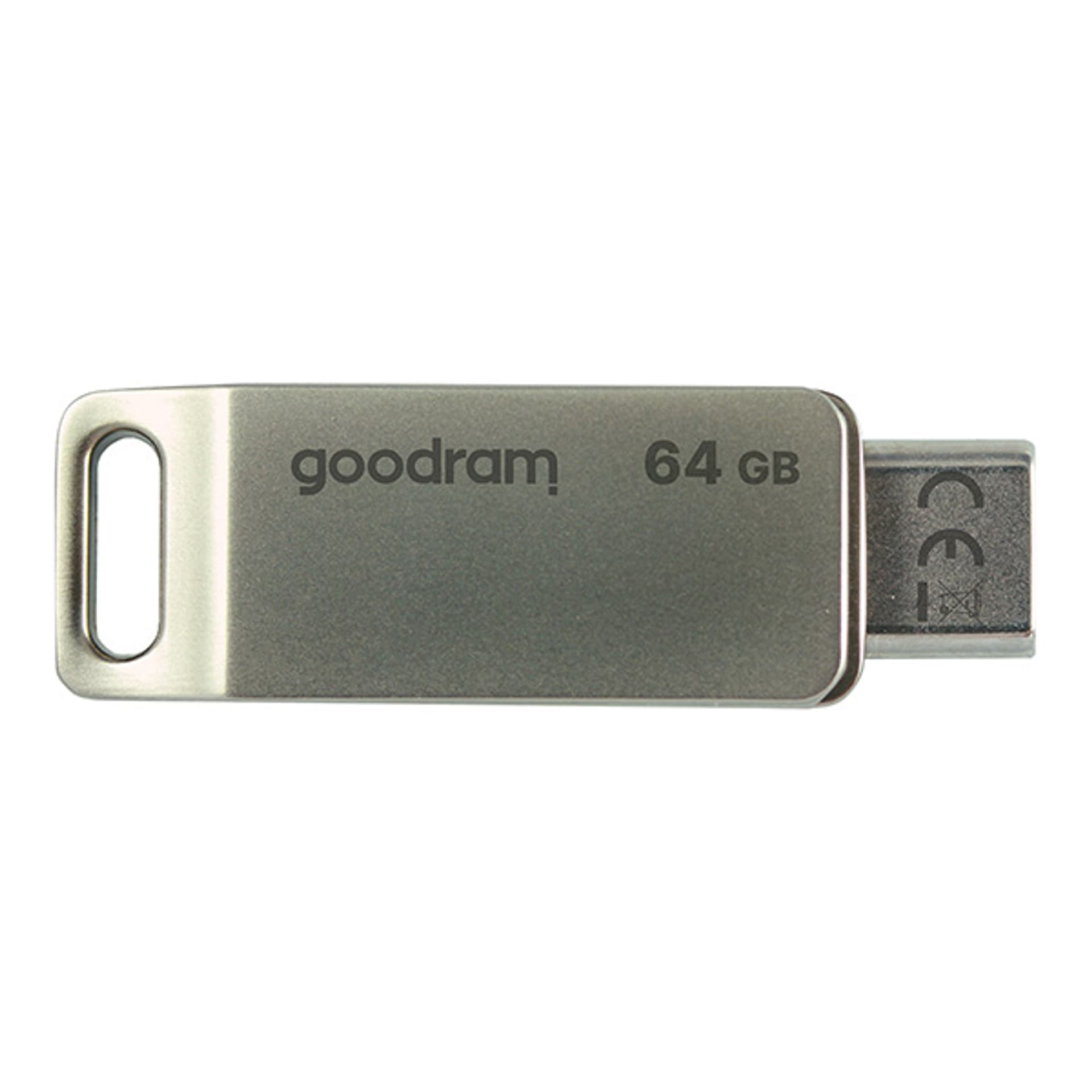 

Goodram USB flash disk, USB 3.0, 64GB, ODA3, srebrny, ODA3-0640S0R11, USB A / USB C, z obrotową osłoną