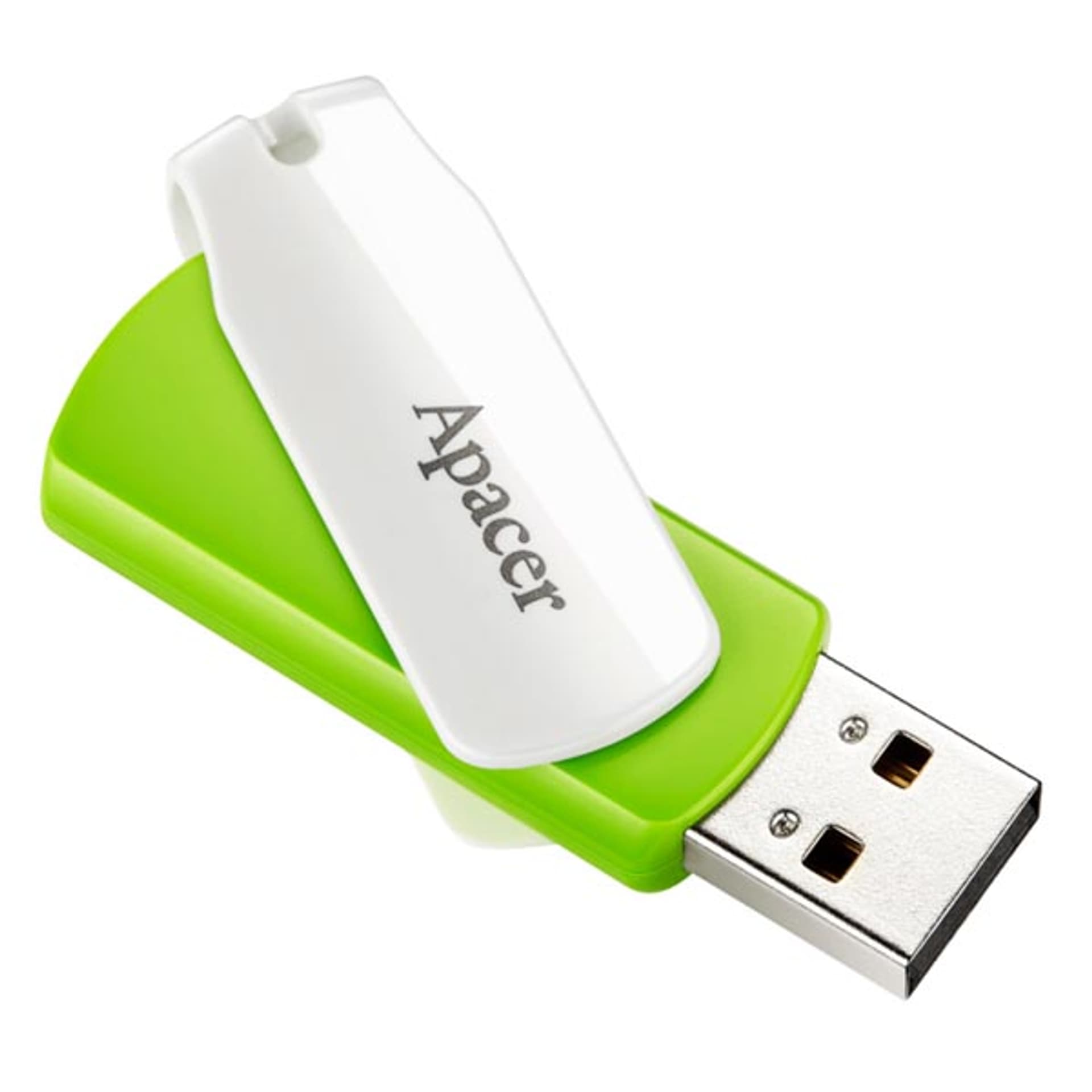 

Apacer USB flash disk, USB 2.0, 32GB, AH335, zielony, AP32GAH335G-1, USB A, z obrotową osłoną