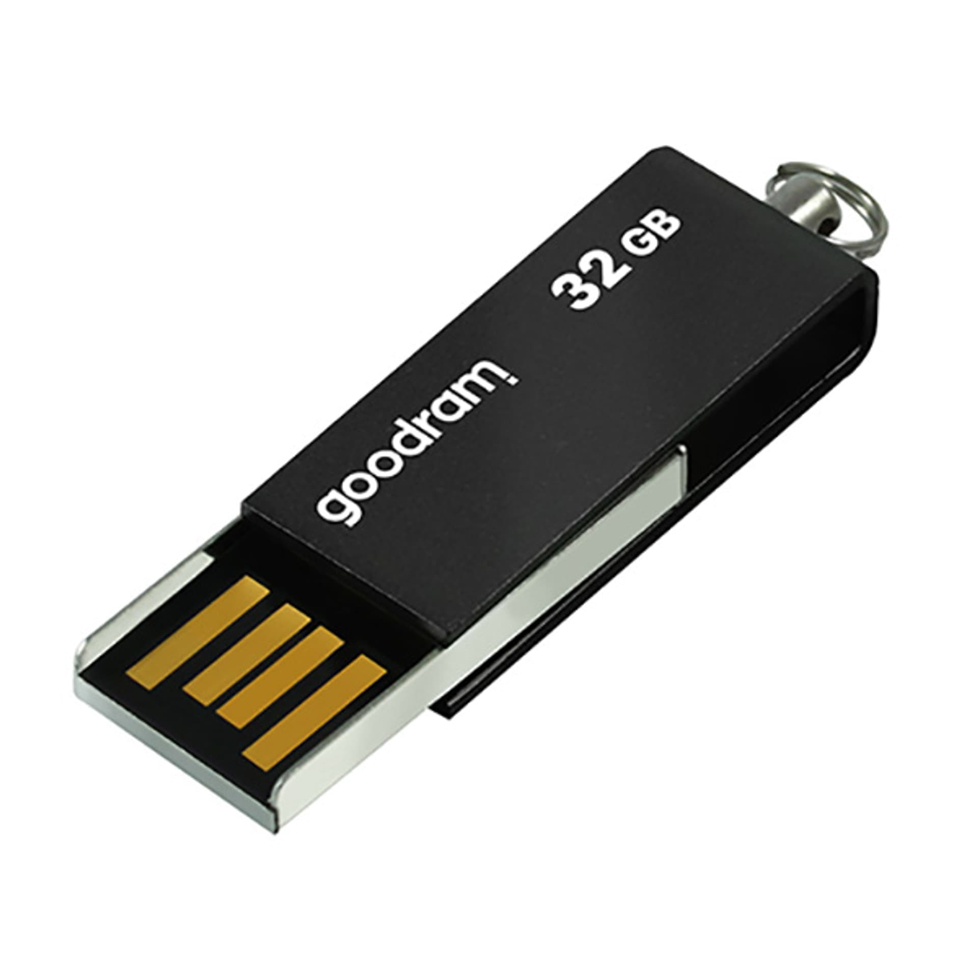 

Goodram USB flash disk, USB 2.0, 32GB, UCU2, czarny, UCU2-0320K0R11, USB A, z obrotową osłoną