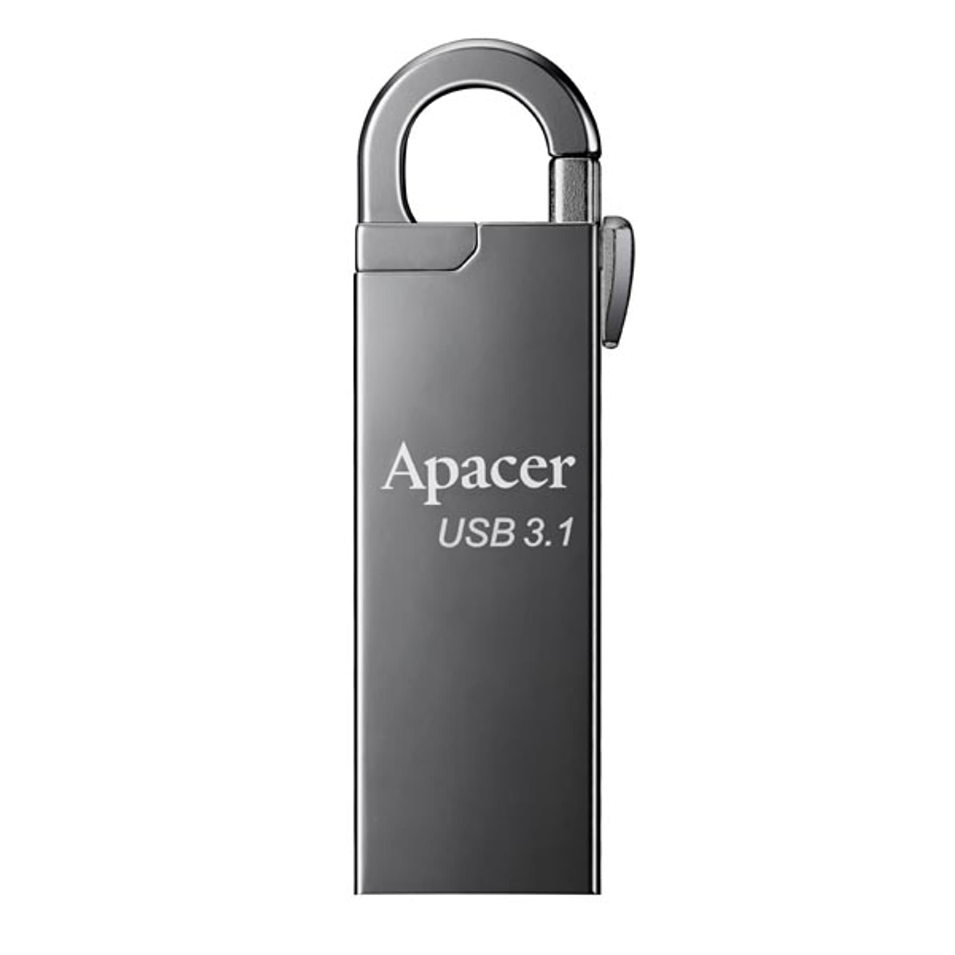 

Apacer USB flash disk, USB 3.0, 64GB, AH15A, srebrny, AP64GAH15AA-1, USB A, z karabinkiem