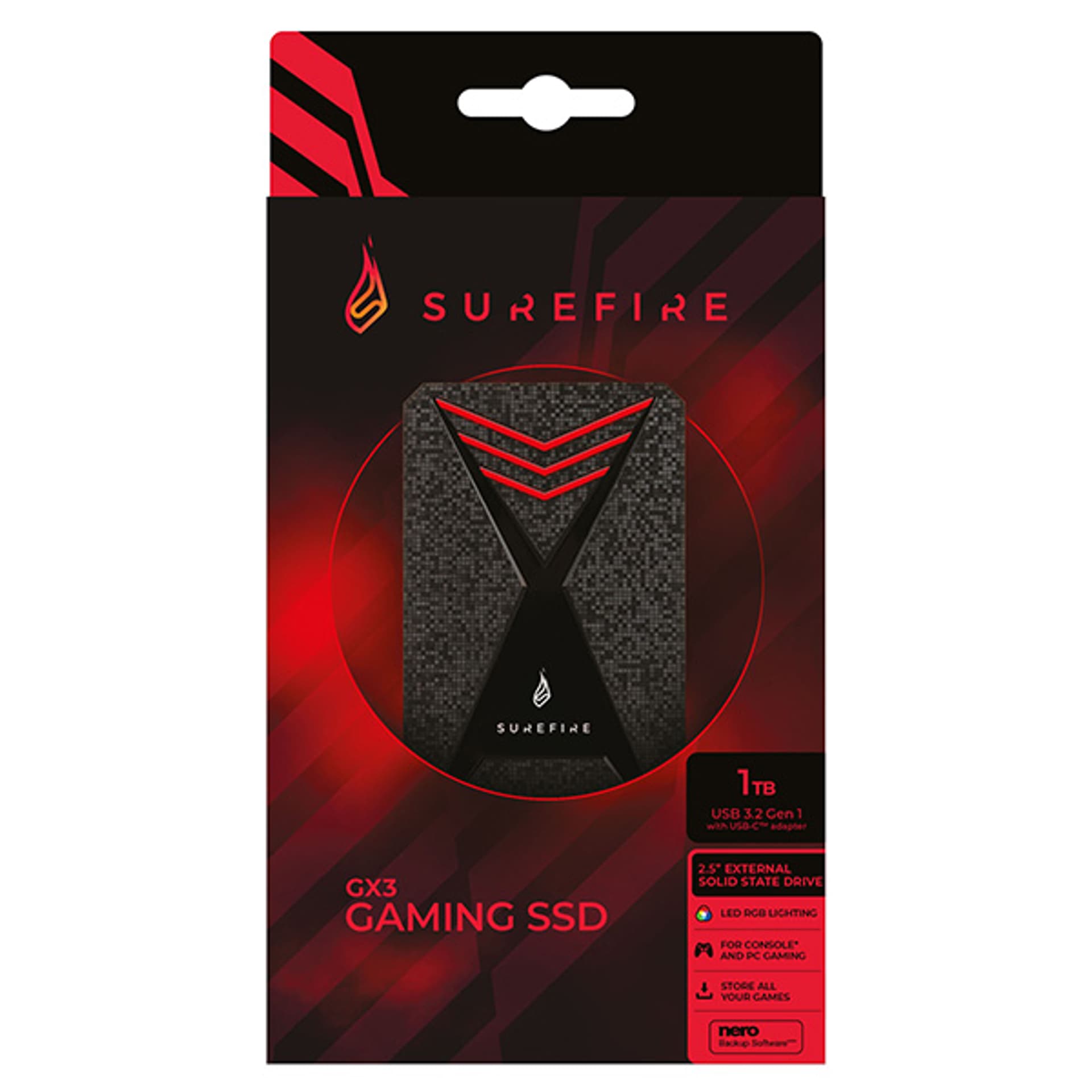 

SSD Surefire 2.5", zewnętrzny USB 3.0 (3.2 Gen 1), 1000GB, 1TB, GX3 Gaming, 53684, 3.2 gen 1)/1000gb/1tb/gx3 gaming/5368