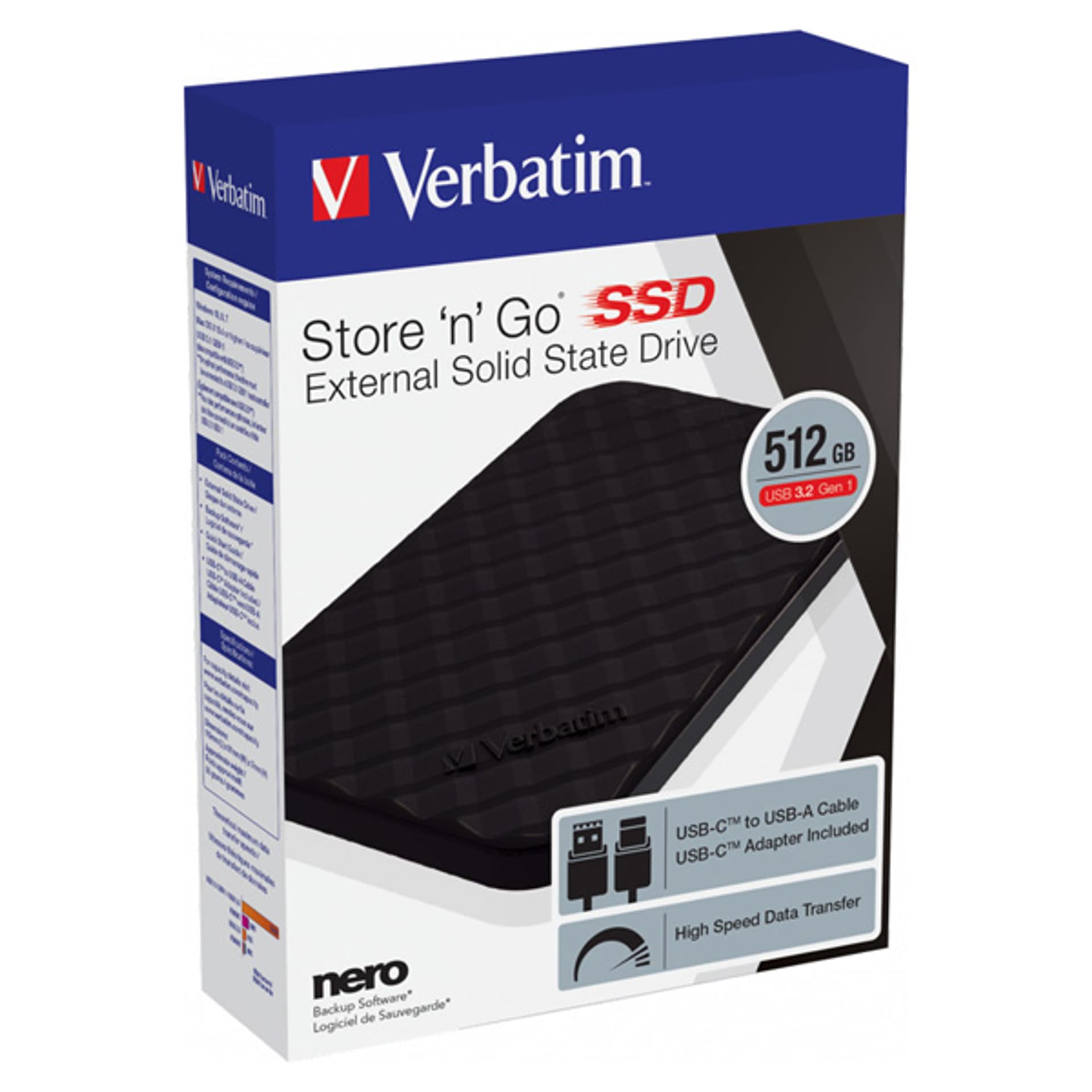 

VERBATIM SSD 512GB USB 3.2 GEN1 53250