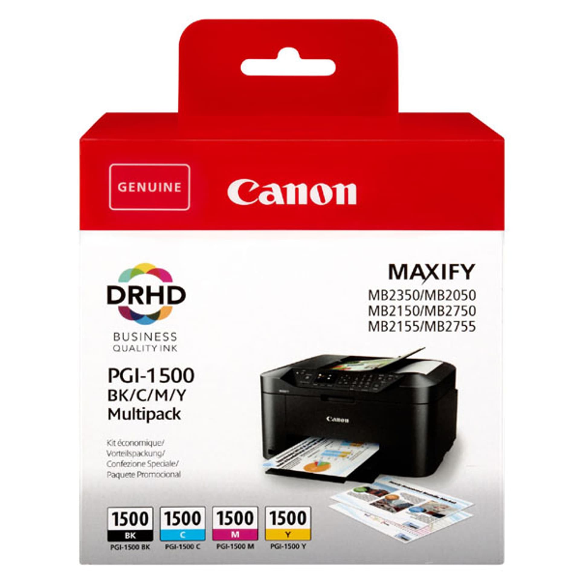 

Canon oryginalny ink / tusz PGI-1500 BK/C/M/Y Multipack, CMYK, 400/3*300s, 9218B005, Canon MAXIFY MB2050,MB2150,MB2155,MB2350,MB27