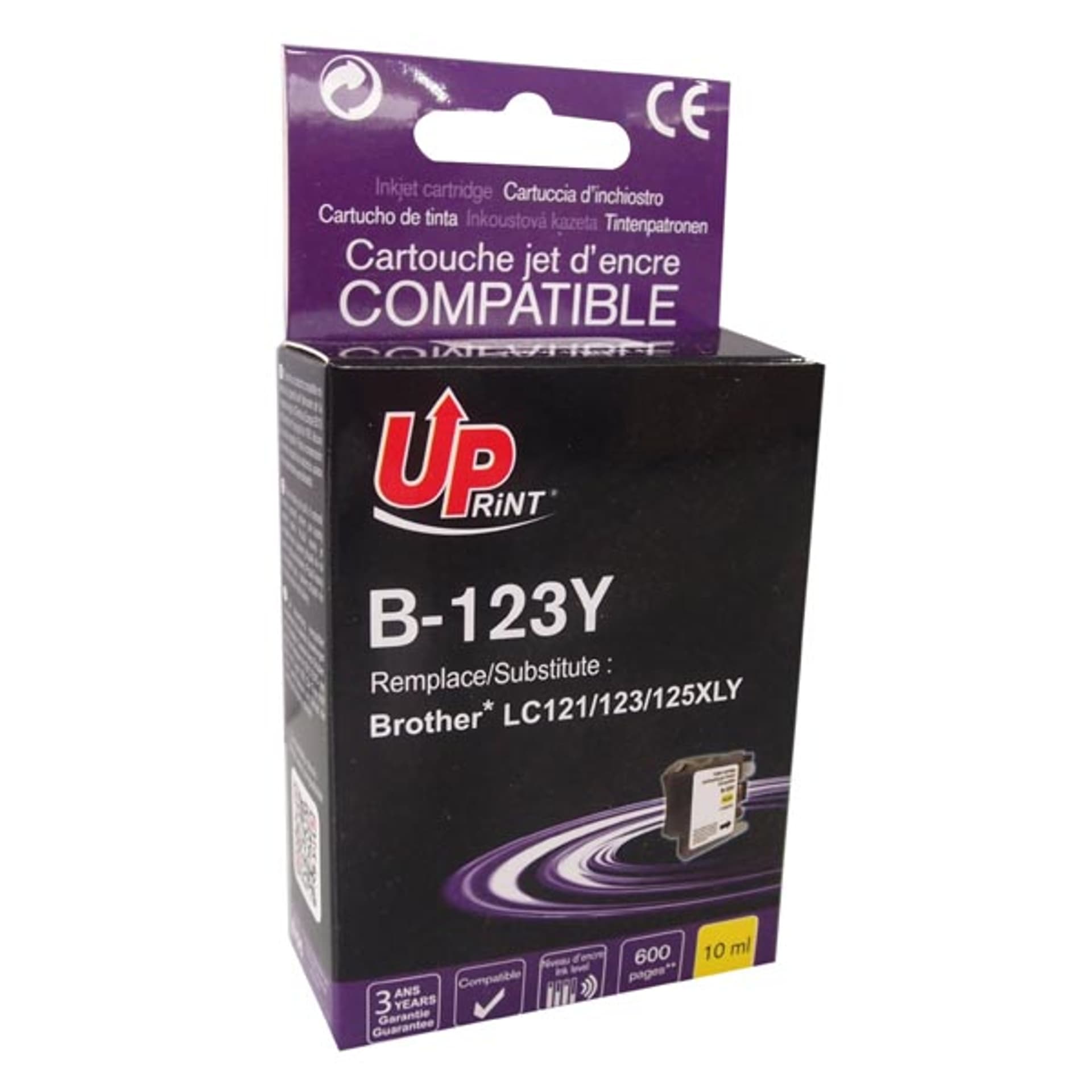 

UPrint kompatybilny ink / tusz z LC-123Y, yellow, 600s, 10ml, B-123Y, dla Brother MFC-J4510 DW