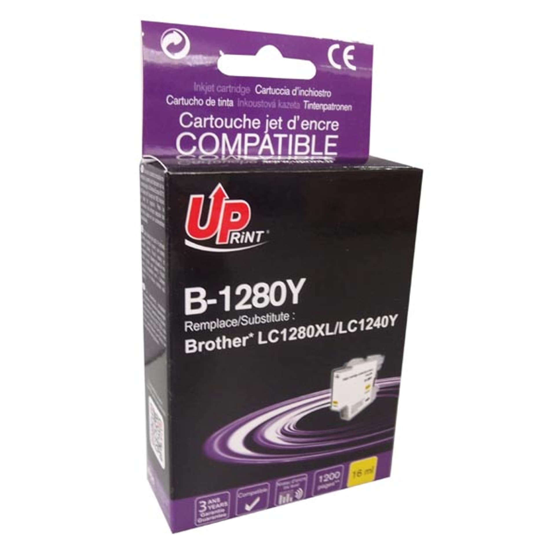 

UPrint kompatybilny ink / tusz z LC-1280XLY, yellow, 1200s, 12ml, B-1280Y, high capacity, dla Brother MFC-J6910DW