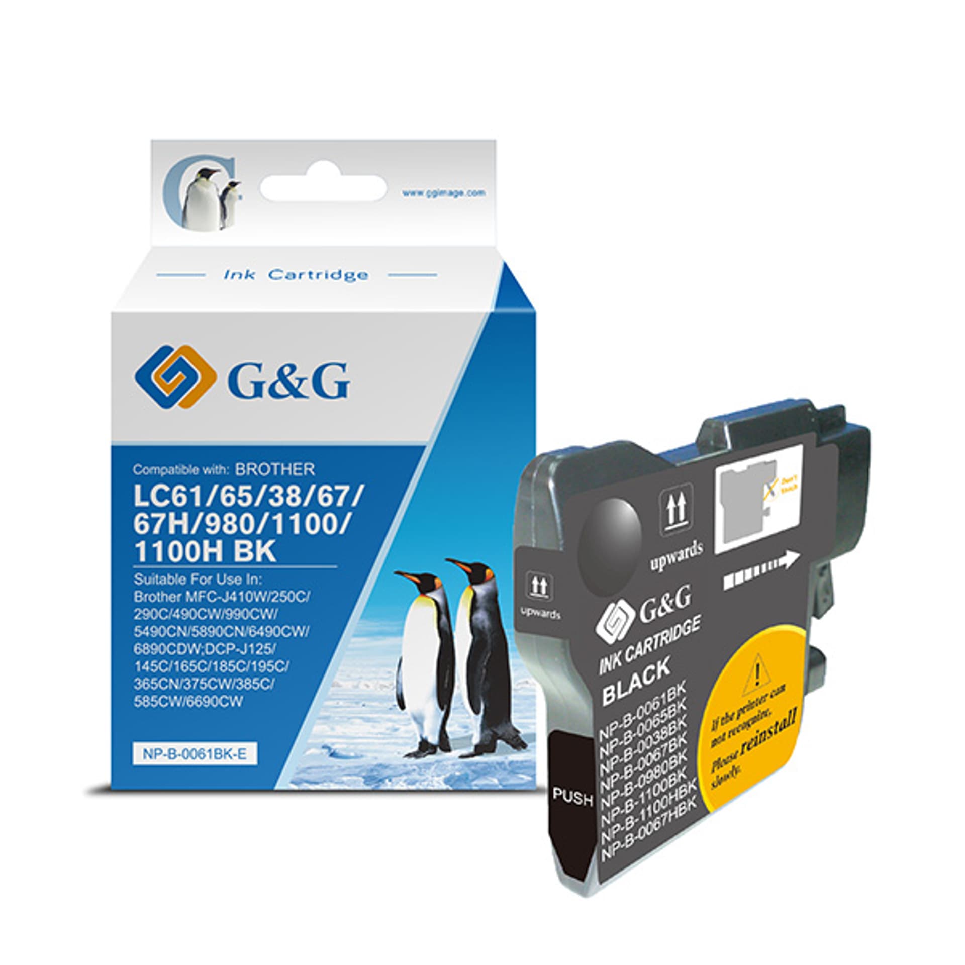 

G&G kompatybilny ink / tusz z LC-980BK, LC-1100BK, black, 300s, NP-B-0061BK/1100BK/980BK, dla Brother DCP-145C, 165C