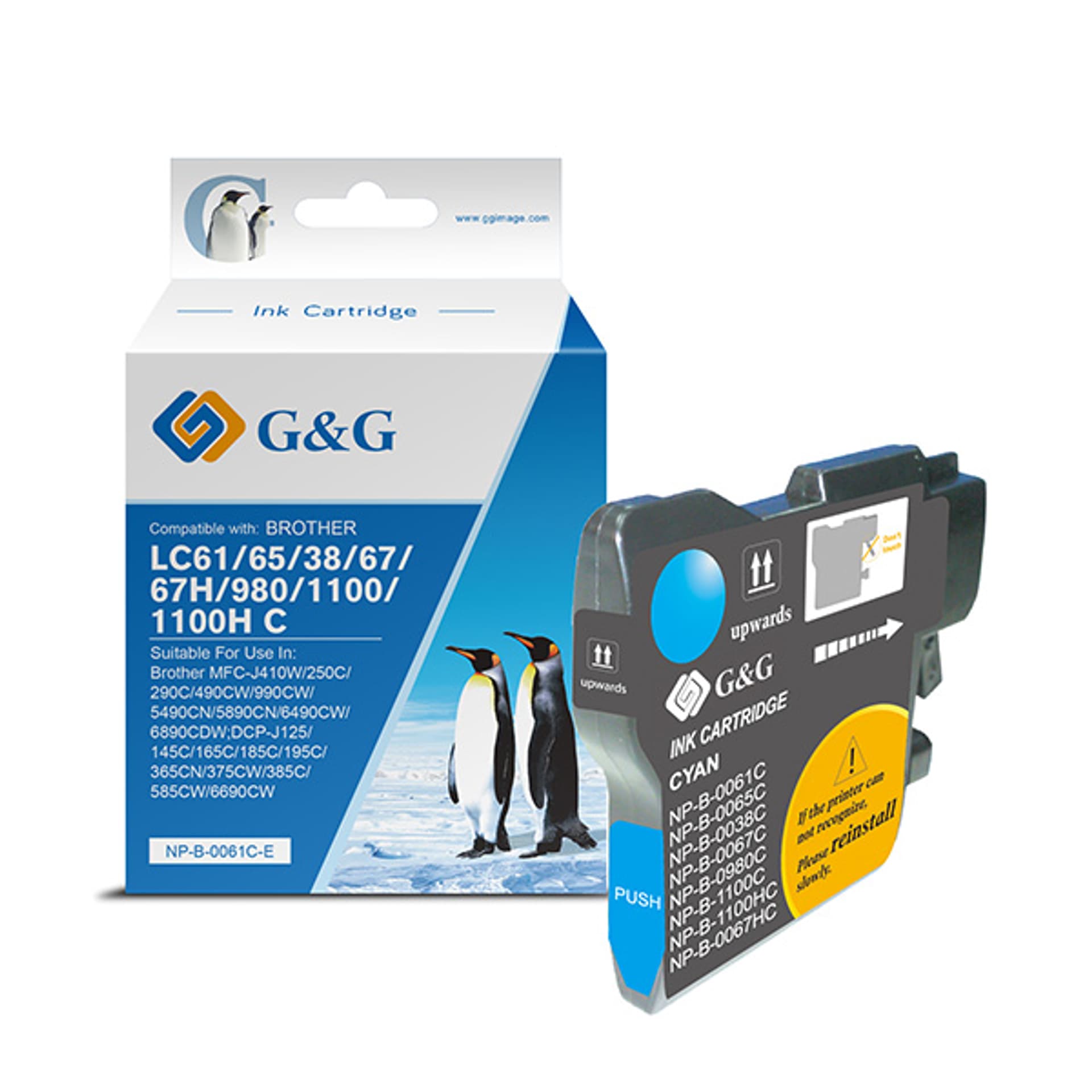 

G&G kompatybilny ink / tusz z LC-980C, LC-1100C, cyan, 260s, NP-B-0061C/1100C/980C, dla Brother DCP-145C, 165C