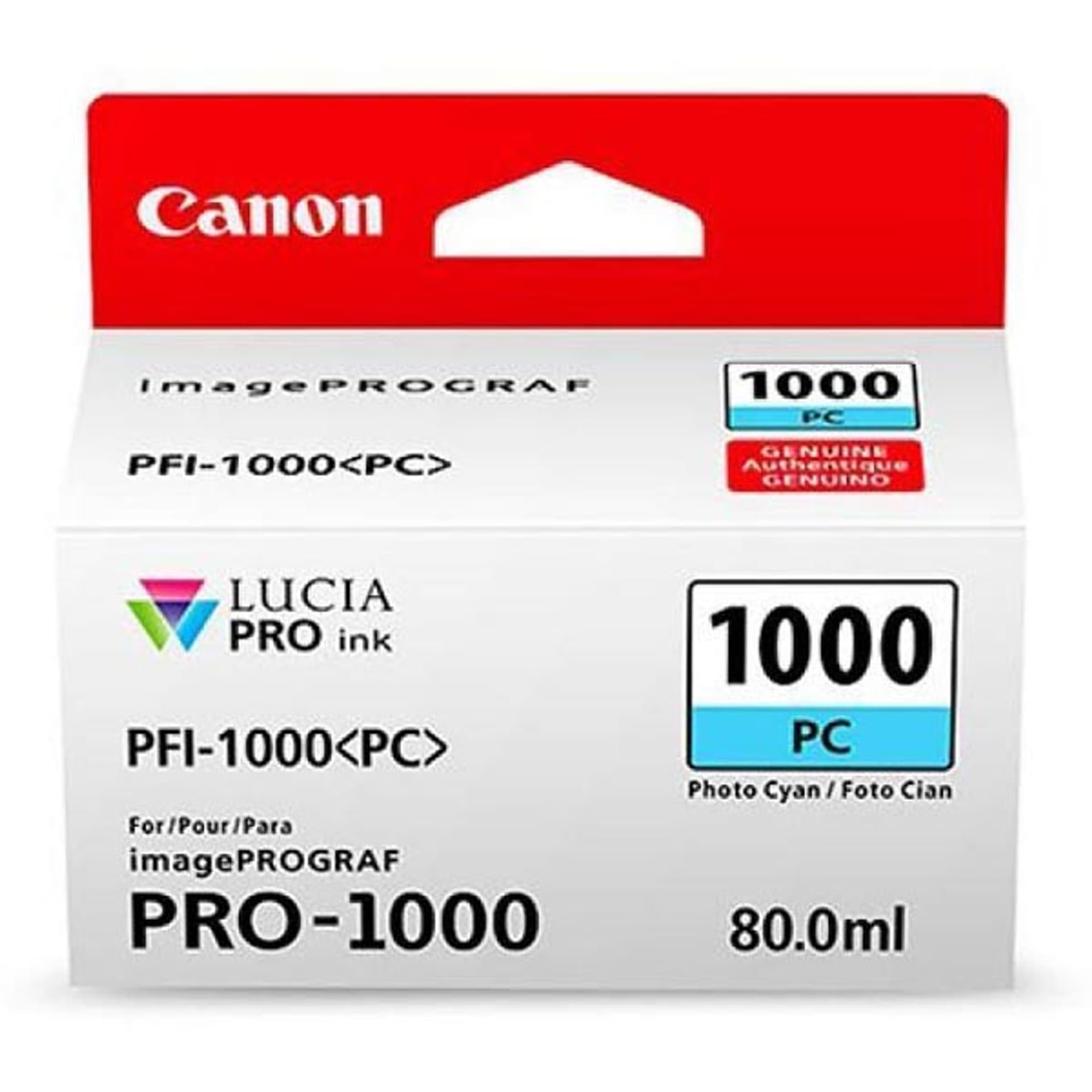 

Canon oryginalny ink / tusz PFI-1000 PC, cyan, 5140s, 80ml, 0550C001, Canon imagePROGRAF PRO-1000