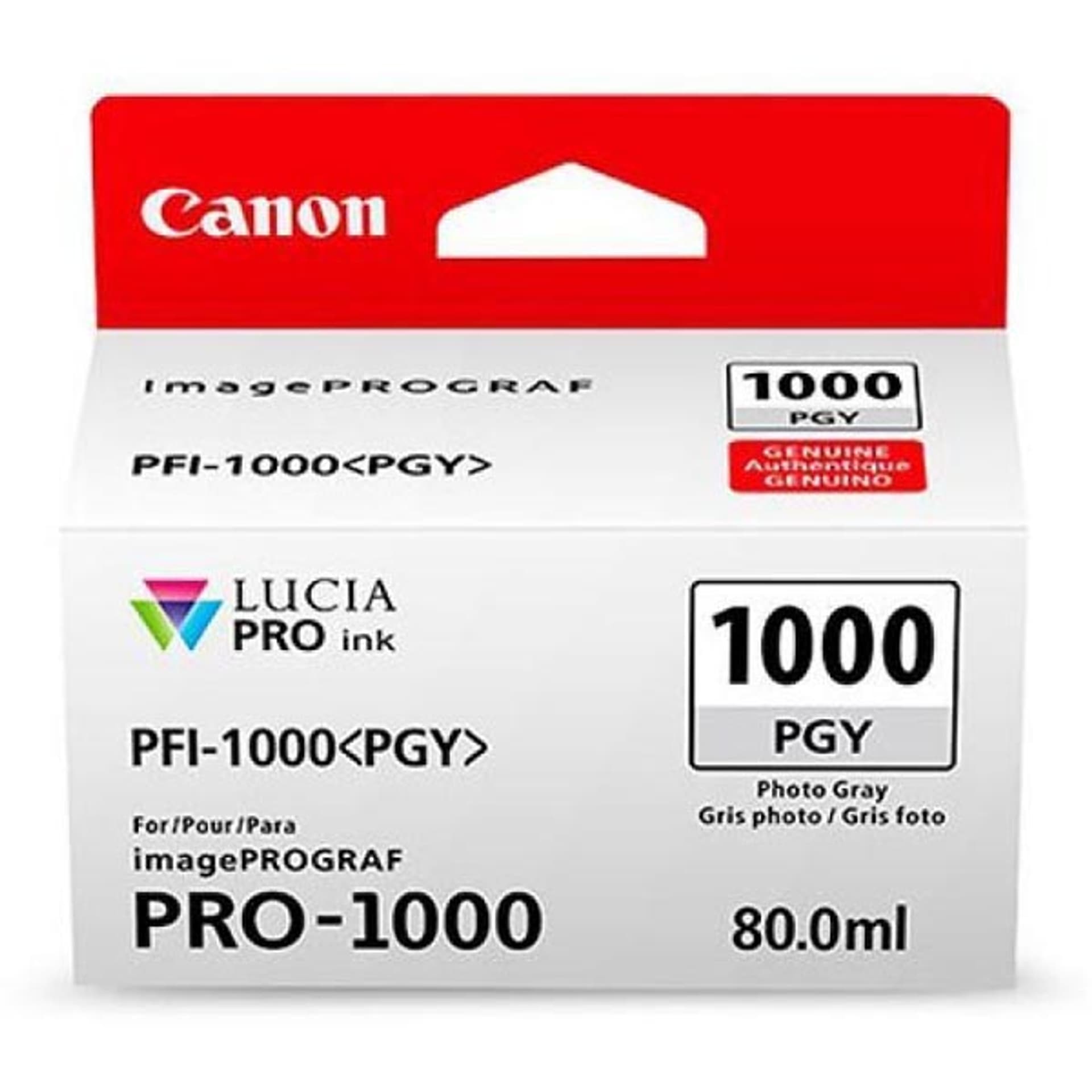 

Canon oryginalny ink / tusz PFI-1000 PGY, photo grey, 3165s, 80ml, 0553C001, Canon imagePROGRAF PRO-1000