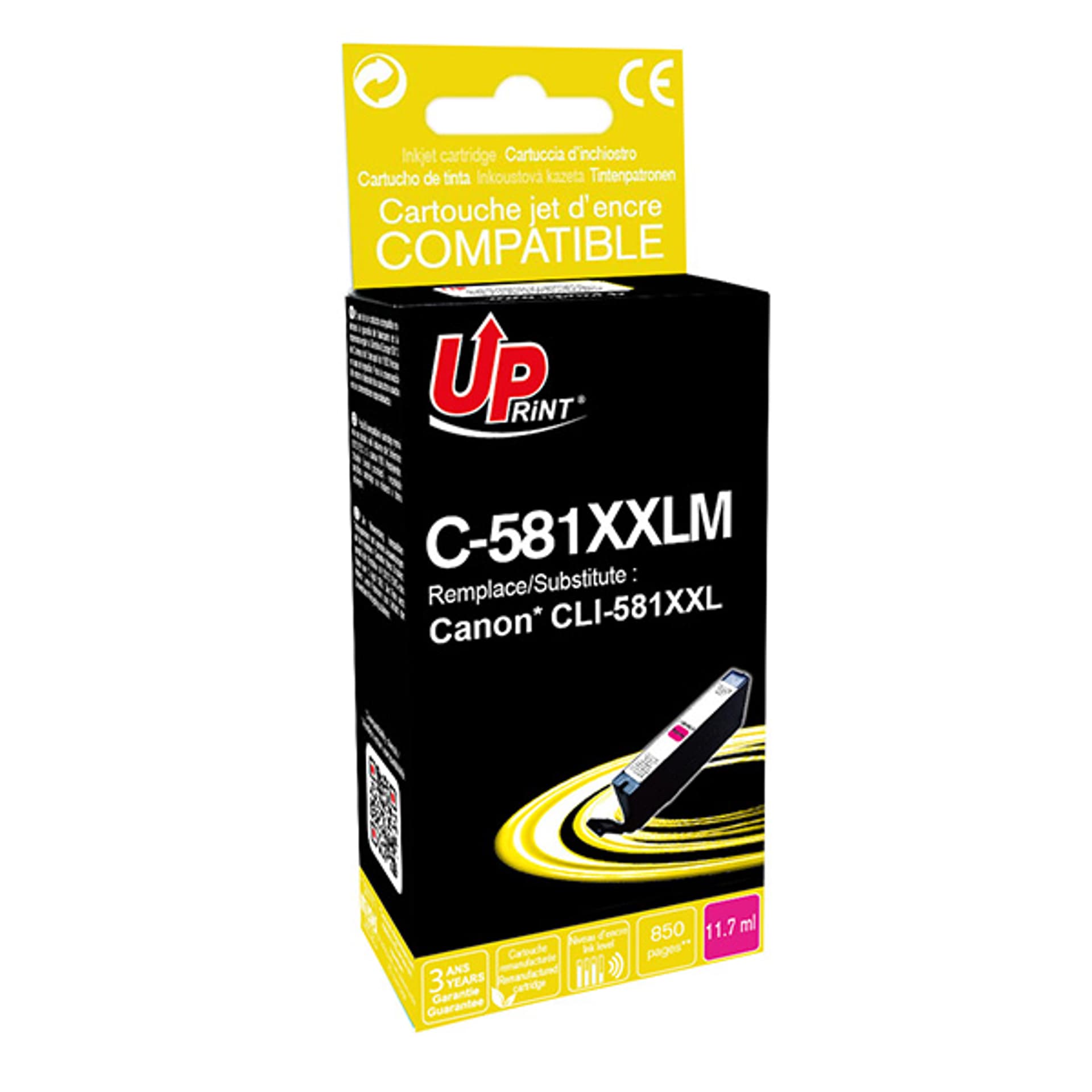 

UPrint kompatybilny ink / tusz z CLI-581M XXL, magenta, 11,7ml, C-581XXLM, very high capacity, dla Canon PIXMA TR7550, TR8550, TS6