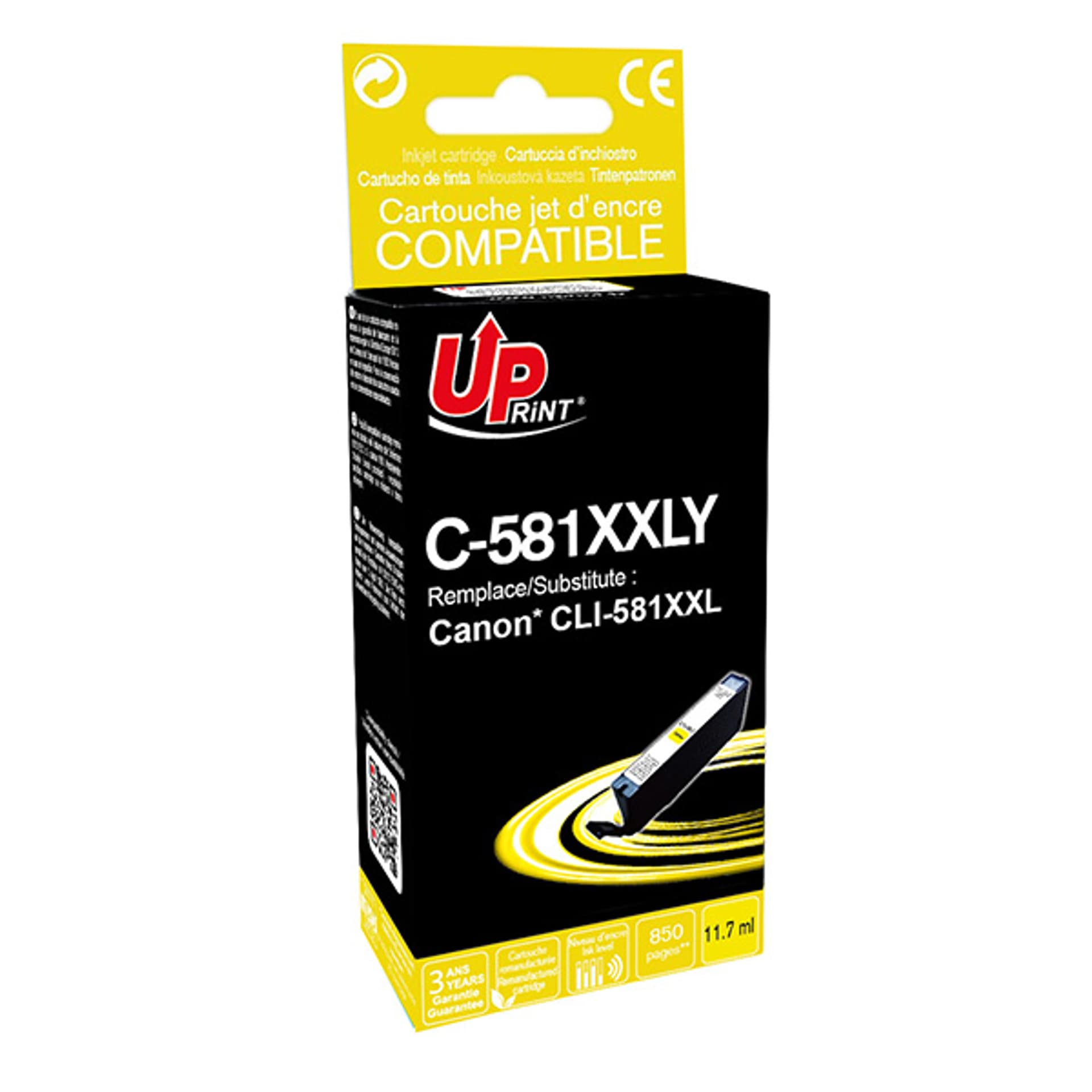 

UPrint kompatybilny ink / tusz z CLI-581Y XXL, yellow, 11.7ml, C-581XXLY, very high capacity, dla Canon PIXMA TR7550, TR8550, TS61
