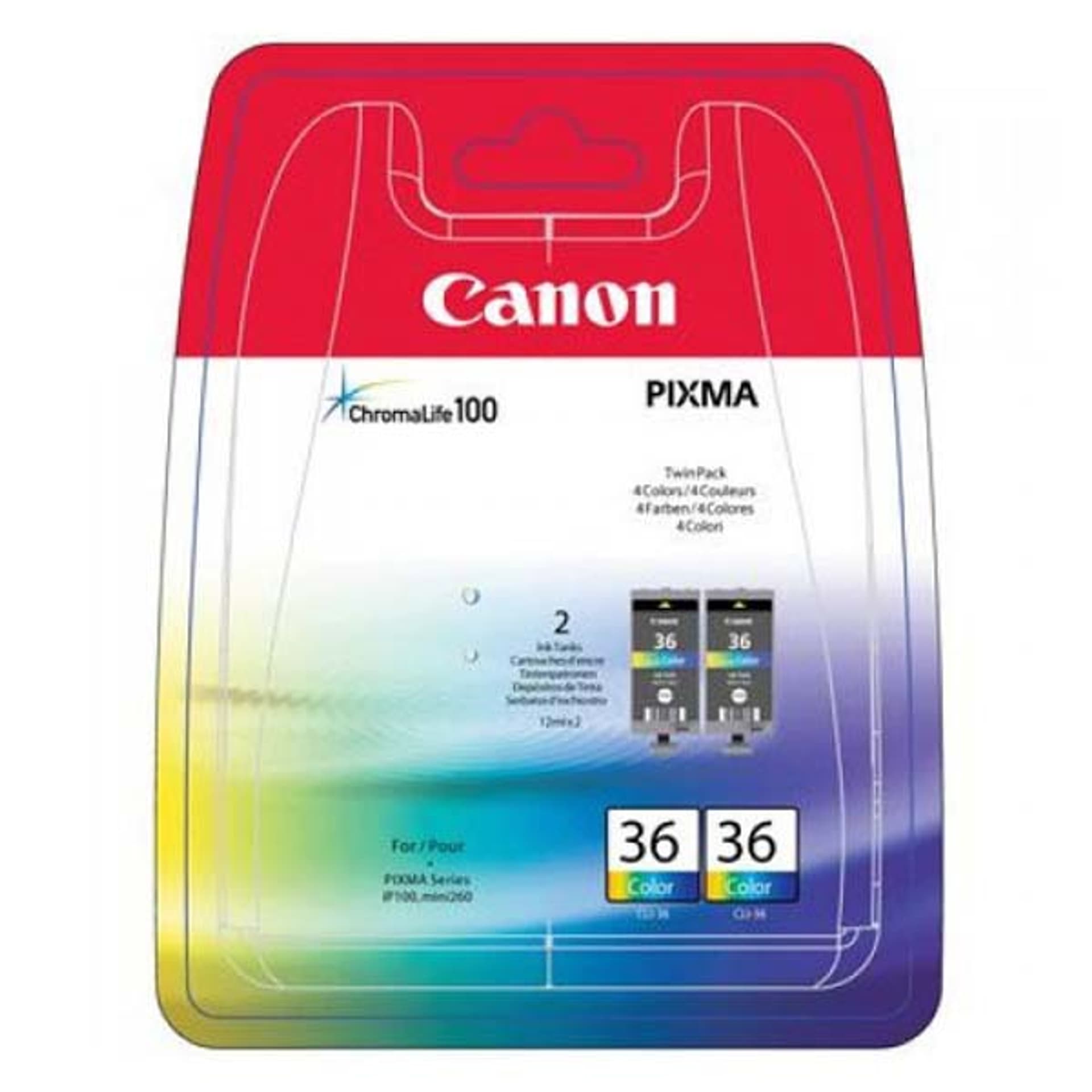 

Canon oryginalny ink / tusz CLI-36 Twin, color, 2*12ml, 1511B018, Canon 2-pack Pixma Mini 260