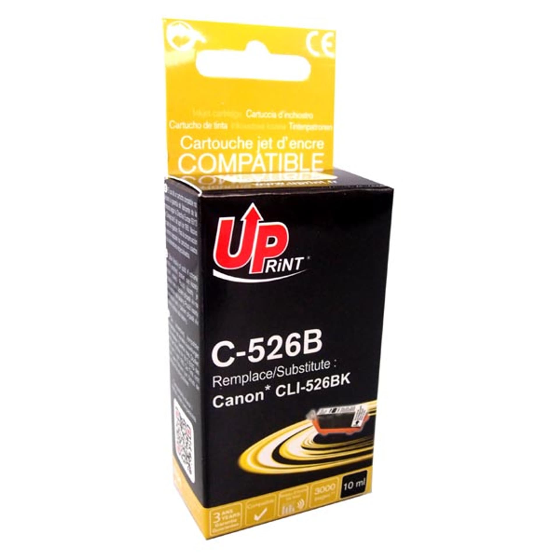 

UPrint kompatybilny ink / tusz z CLI526BK, black, 10ml, C-526B, z chipem, dla Canon Pixma MG5150, MG5250, MG6150, MG8150